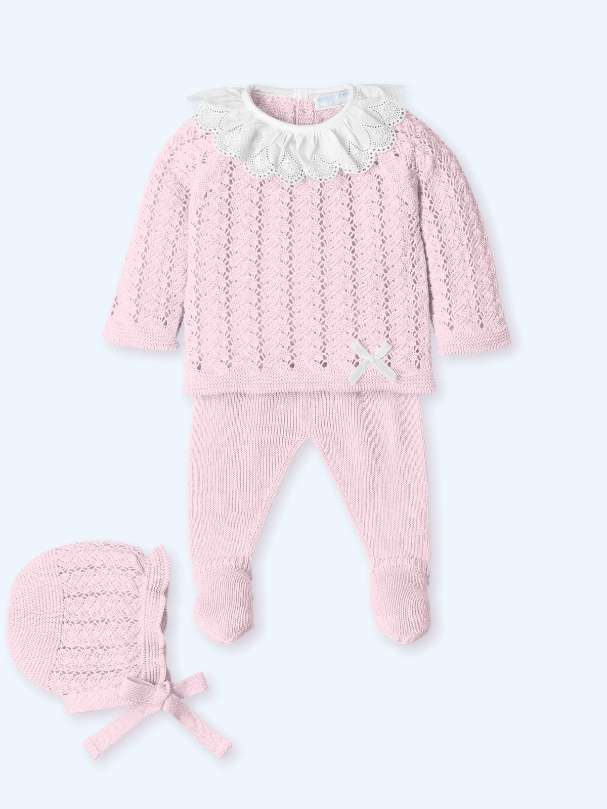 Knit Set 'Rustik' Baby Pink