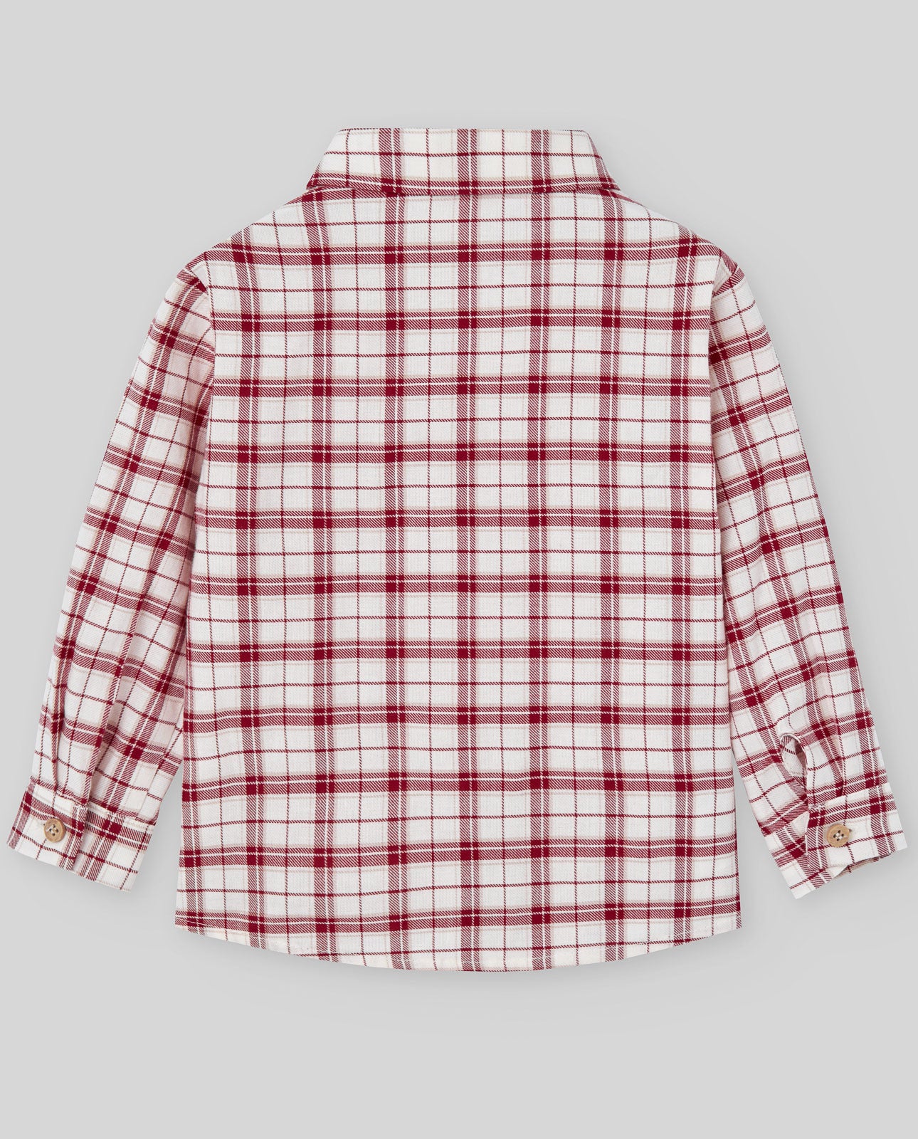 Red and white checkered shirt on a gray background