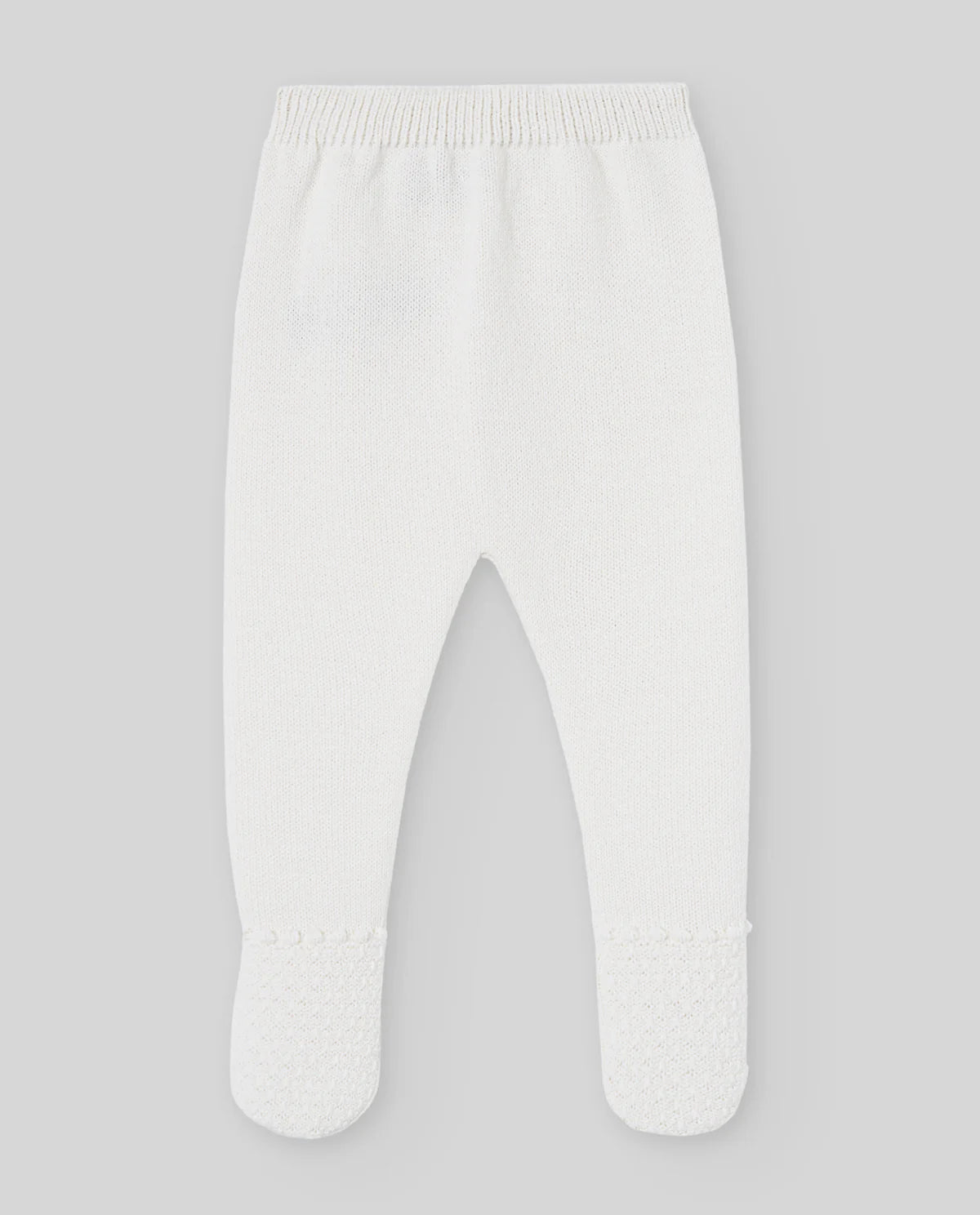 White sweatpants on a light gray background