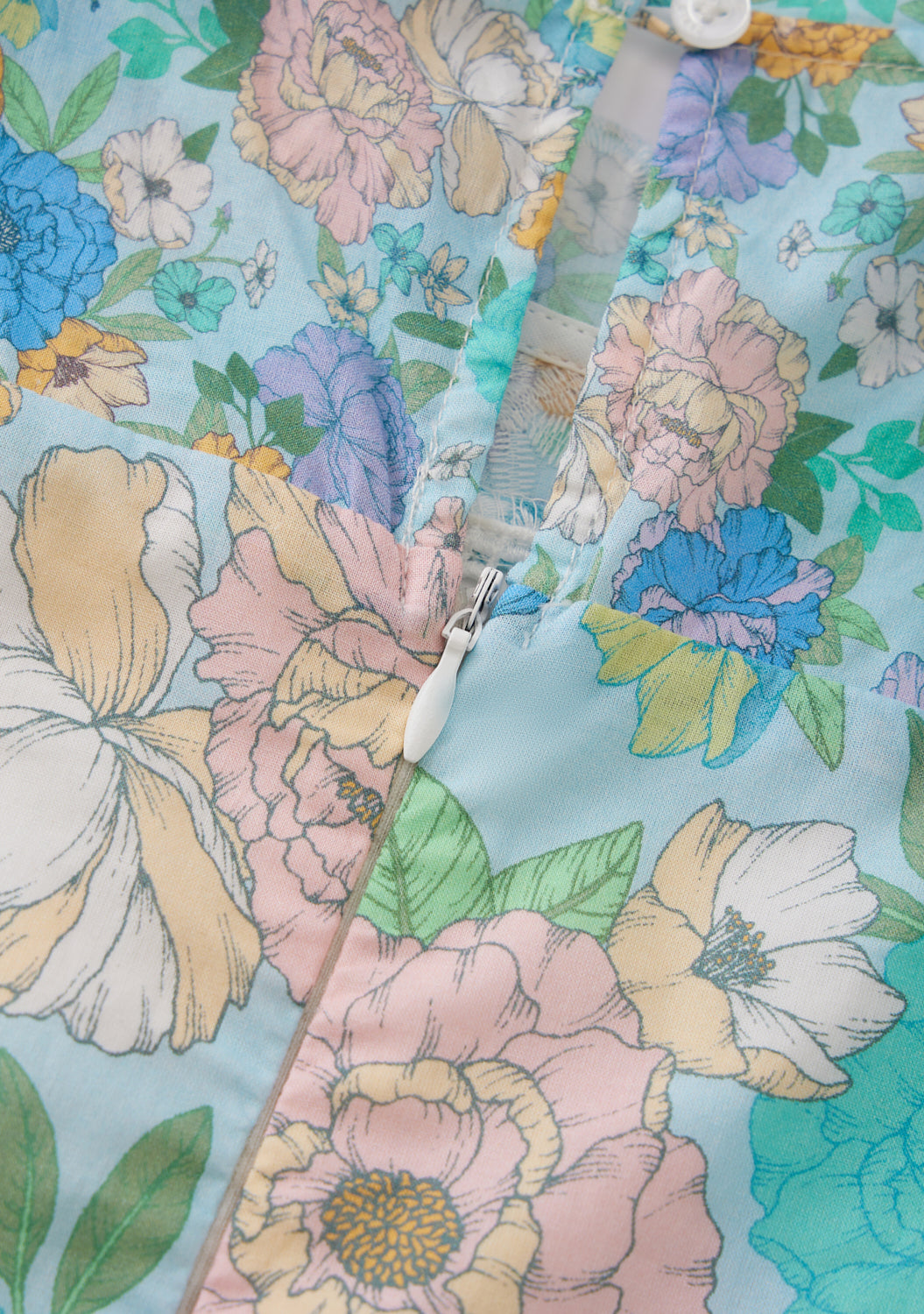 Dress Floral Azure Embroidered Frilly