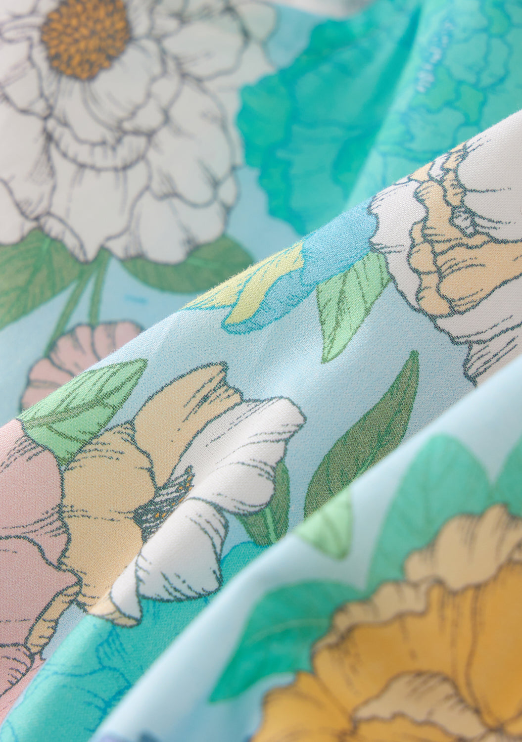 Dress Floral Azure Embroidered Frilly