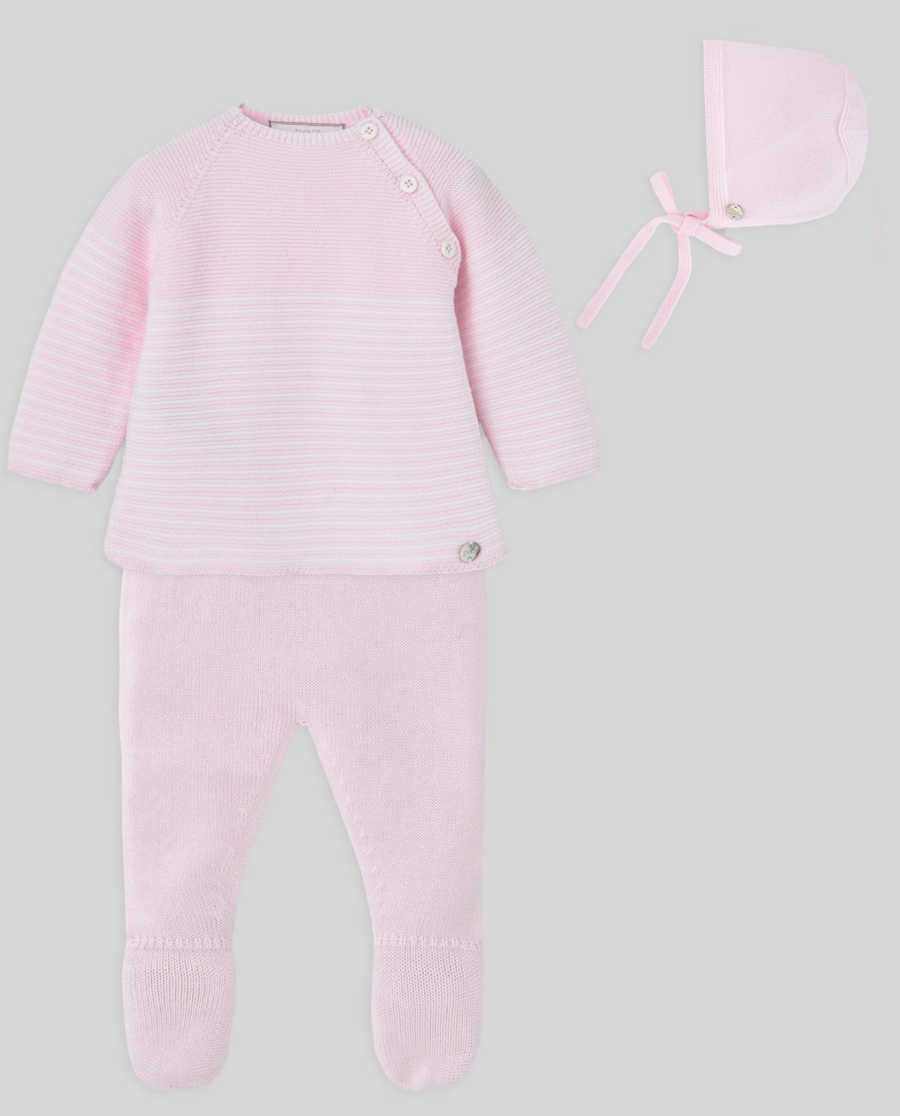 Paz Rodriguez Knit Set 'Lines' Pink