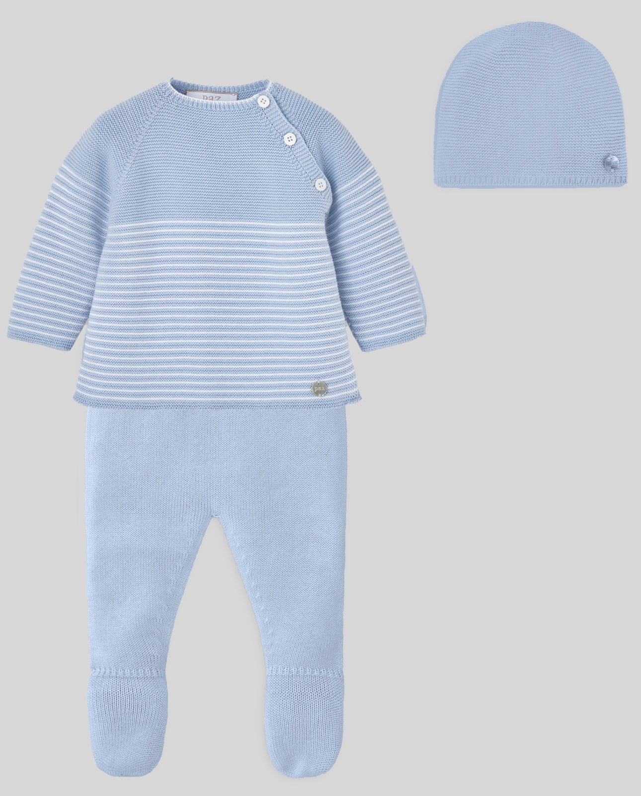 Paz Rodriguez Knit Set 'Lines' Blue