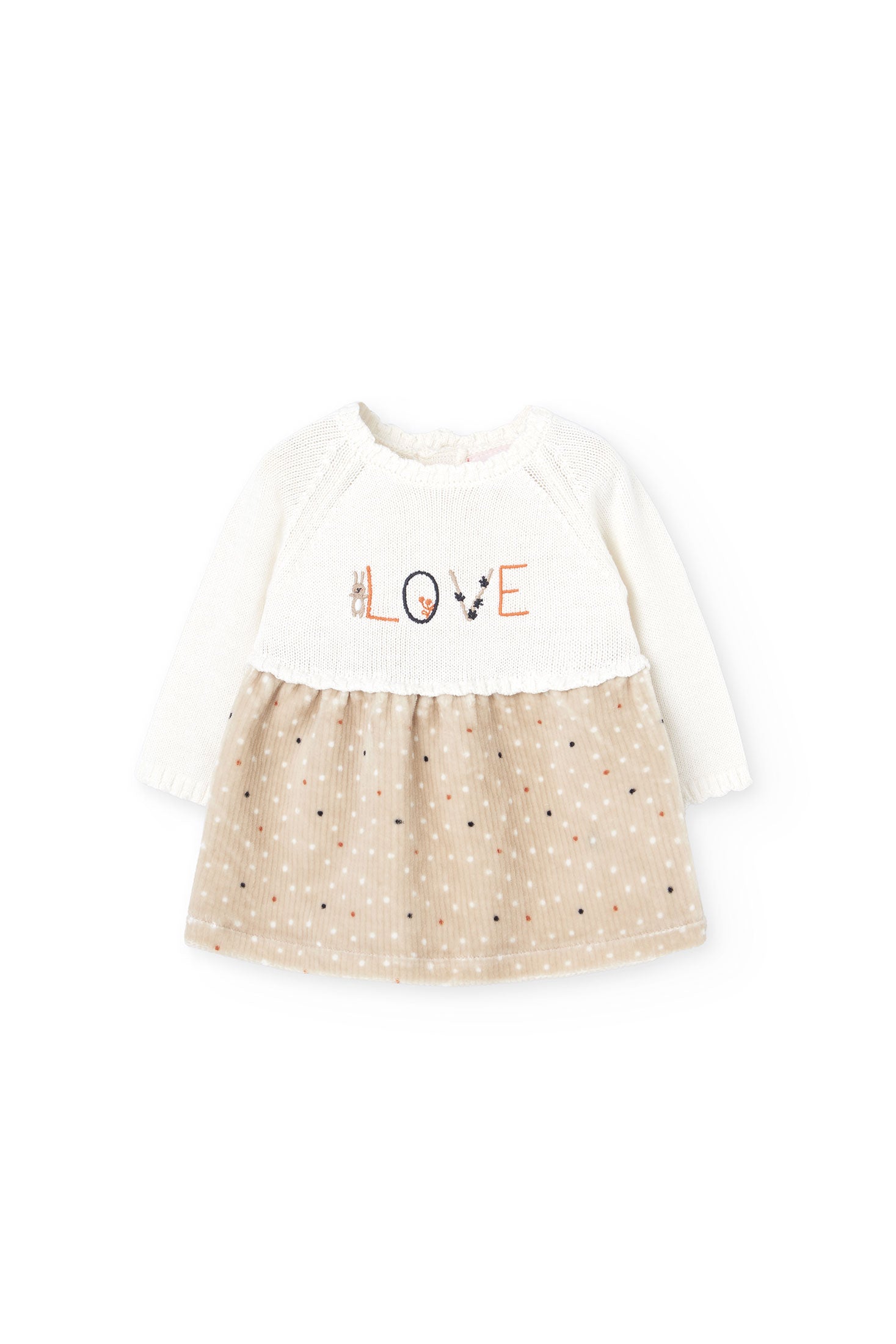 Dress Cream Polka Dots