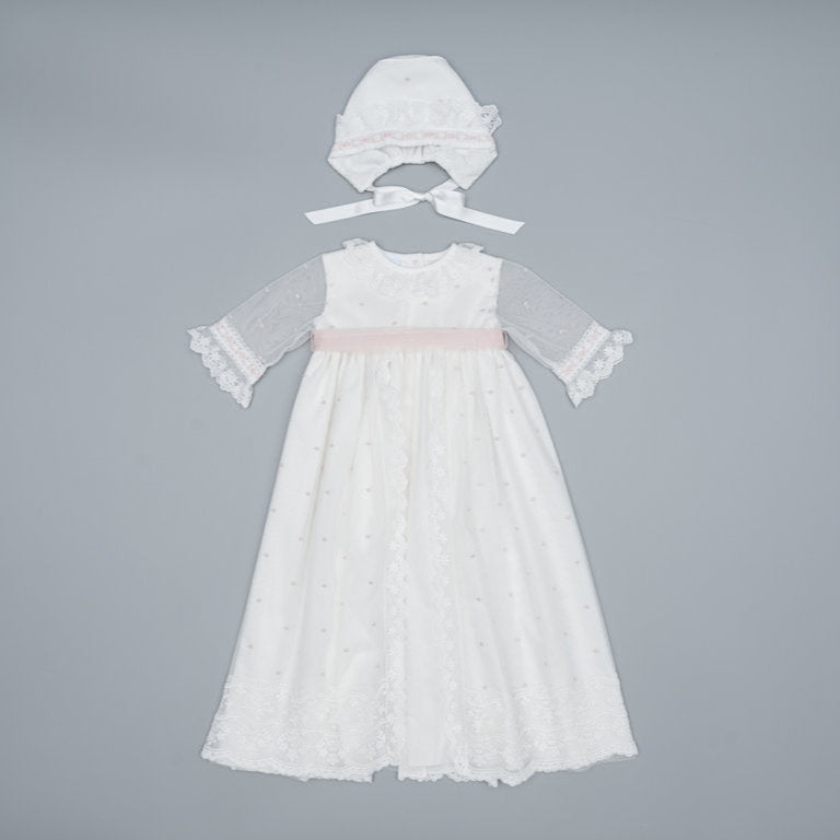 Christening Gown Pale Pink- 2pc