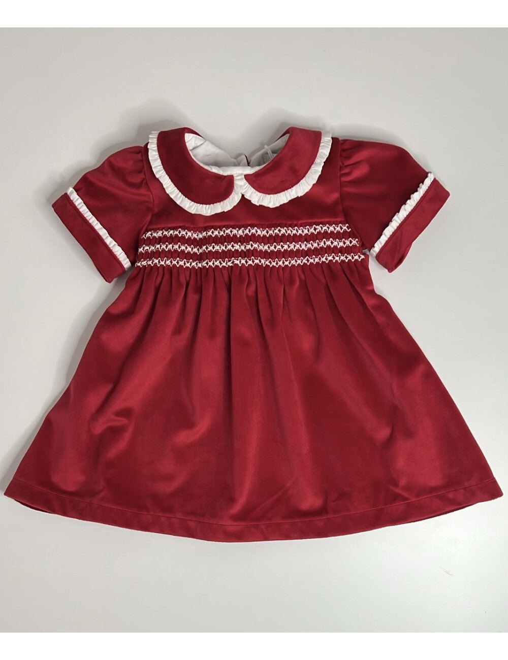 Smock Dress Velvet Red