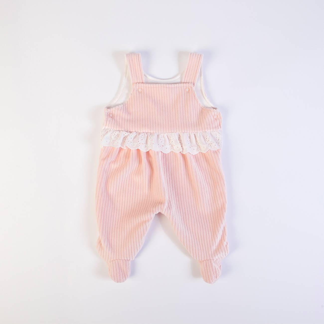 Dungaree Set Rib Pink