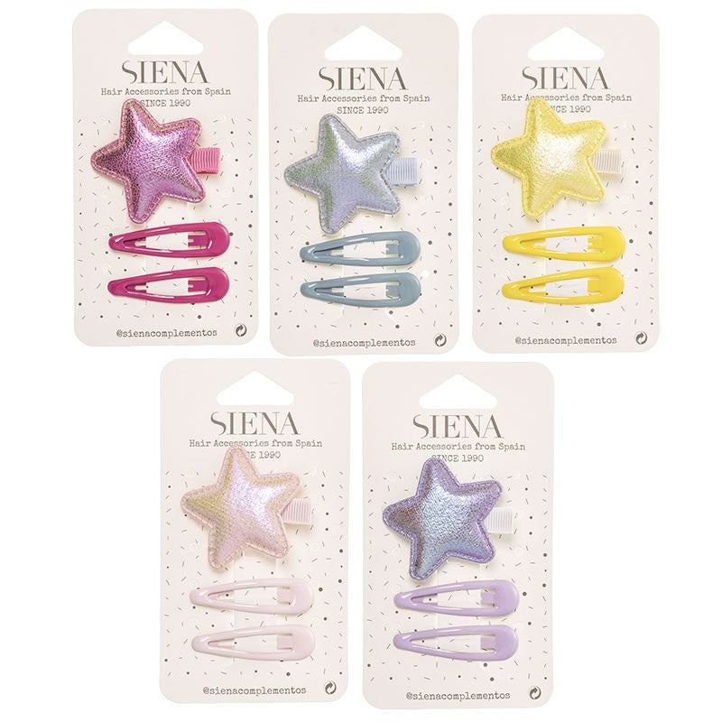 Hair Clips Metallic Star- 3 pc