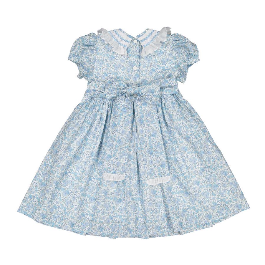 Blue Ditsy Smock Dress