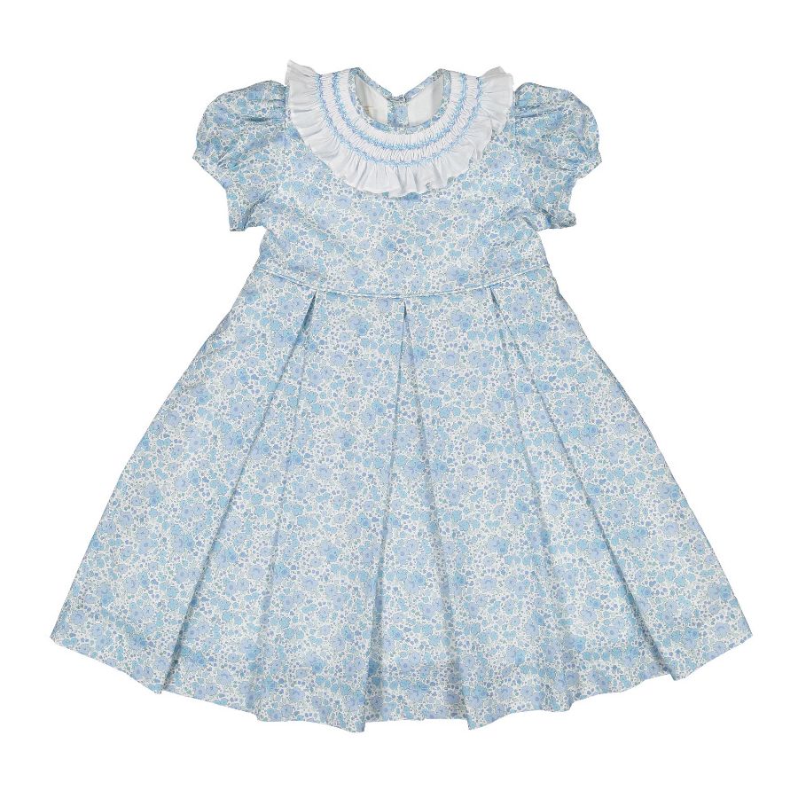 Blue Ditsy Smock Dress
