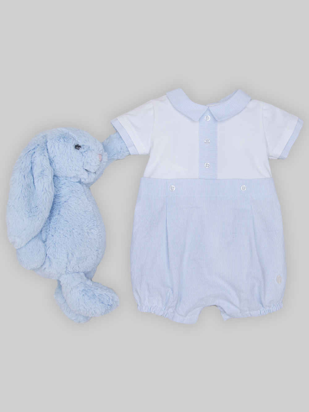 Blue Poplin Romper