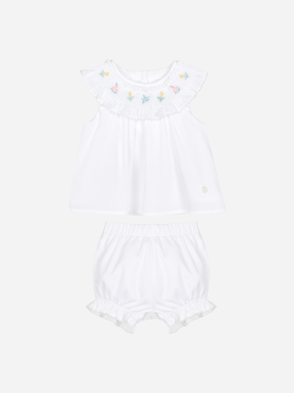 White Voile Set with Tiny Embroidery