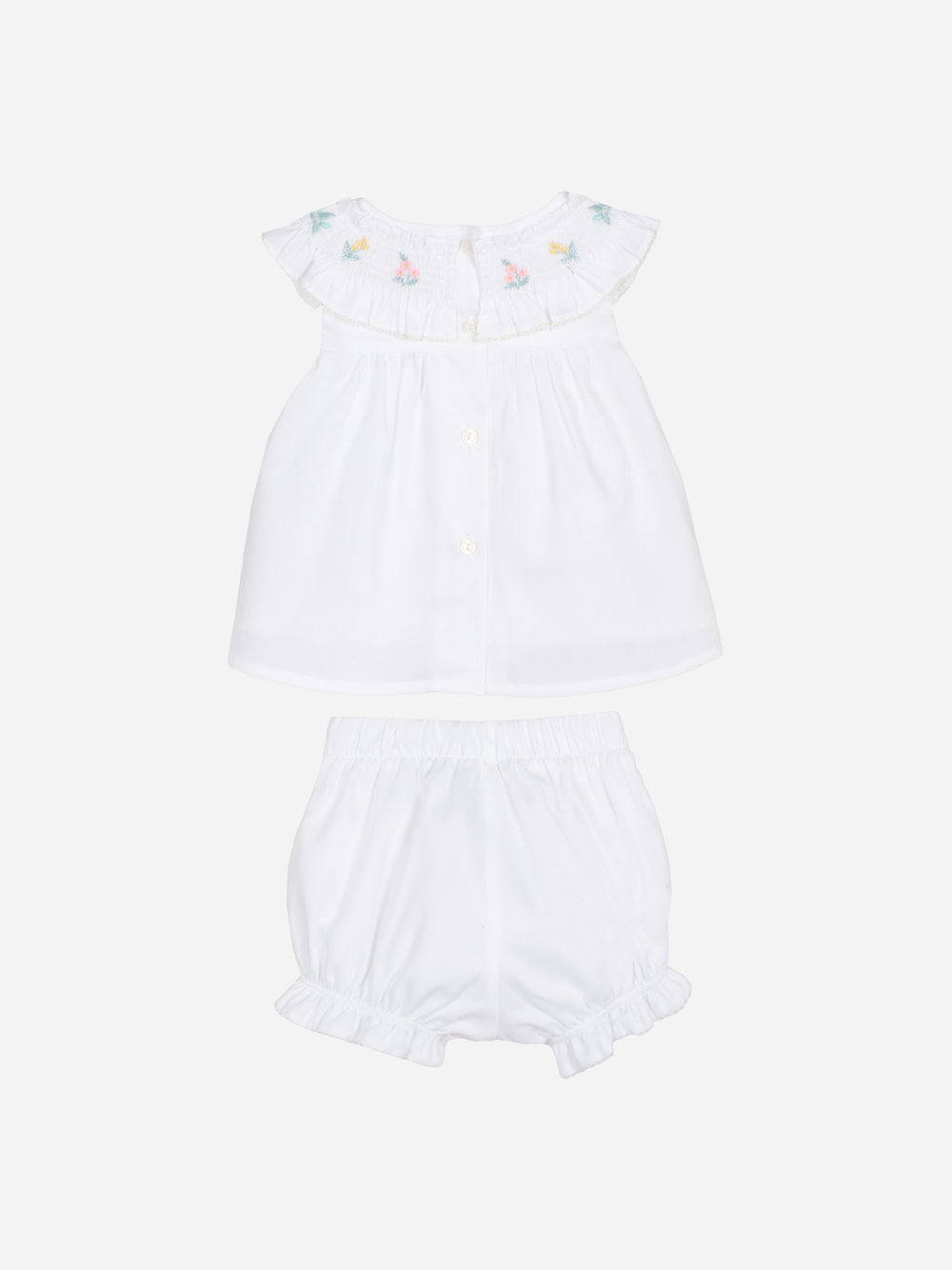 White Voile Set with Tiny Embroidery