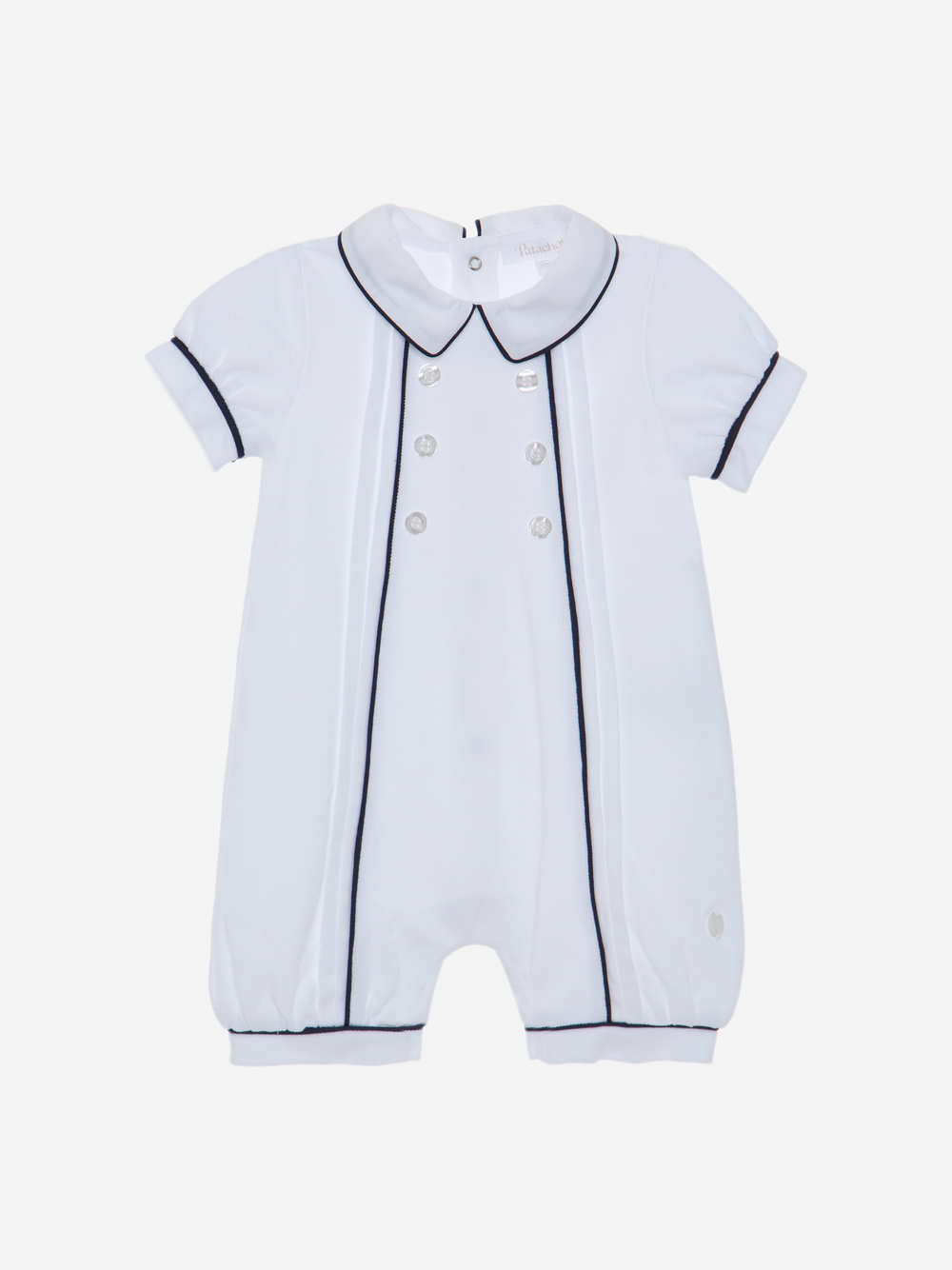 White Romper with Marine Trims
