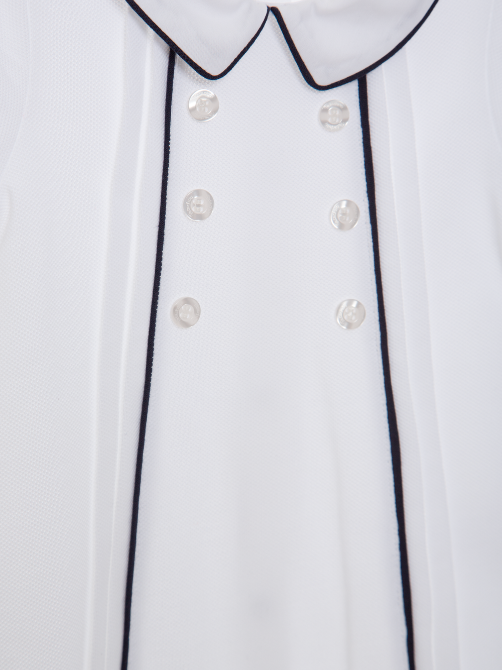White Romper with Marine Trims