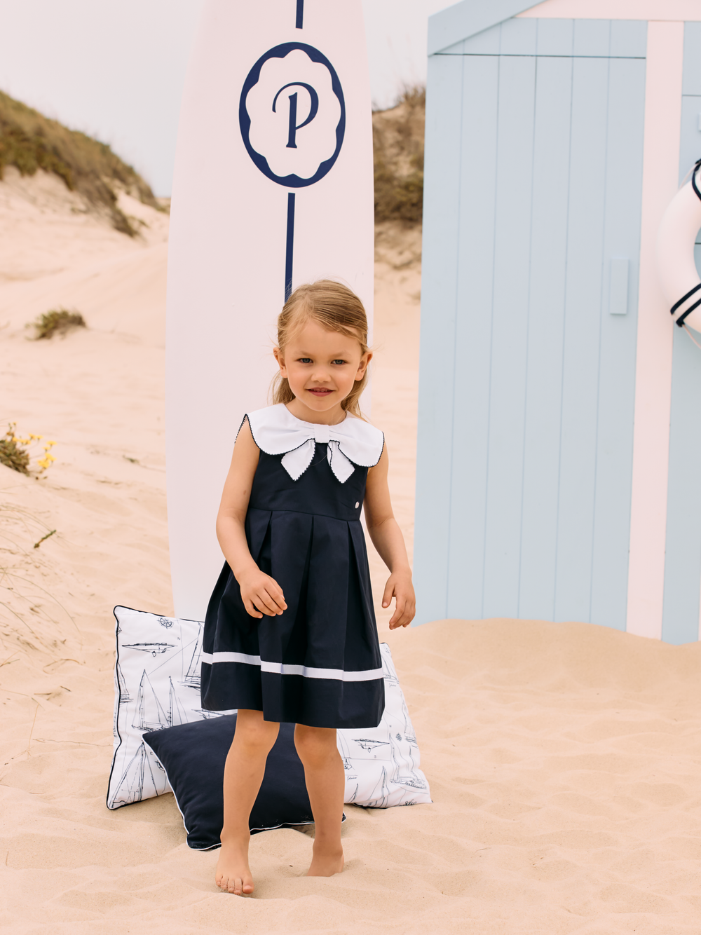 Navy Blue Dress with Sailor Collar