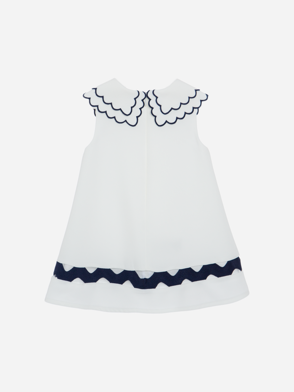 White Crepe Dress with White Bow