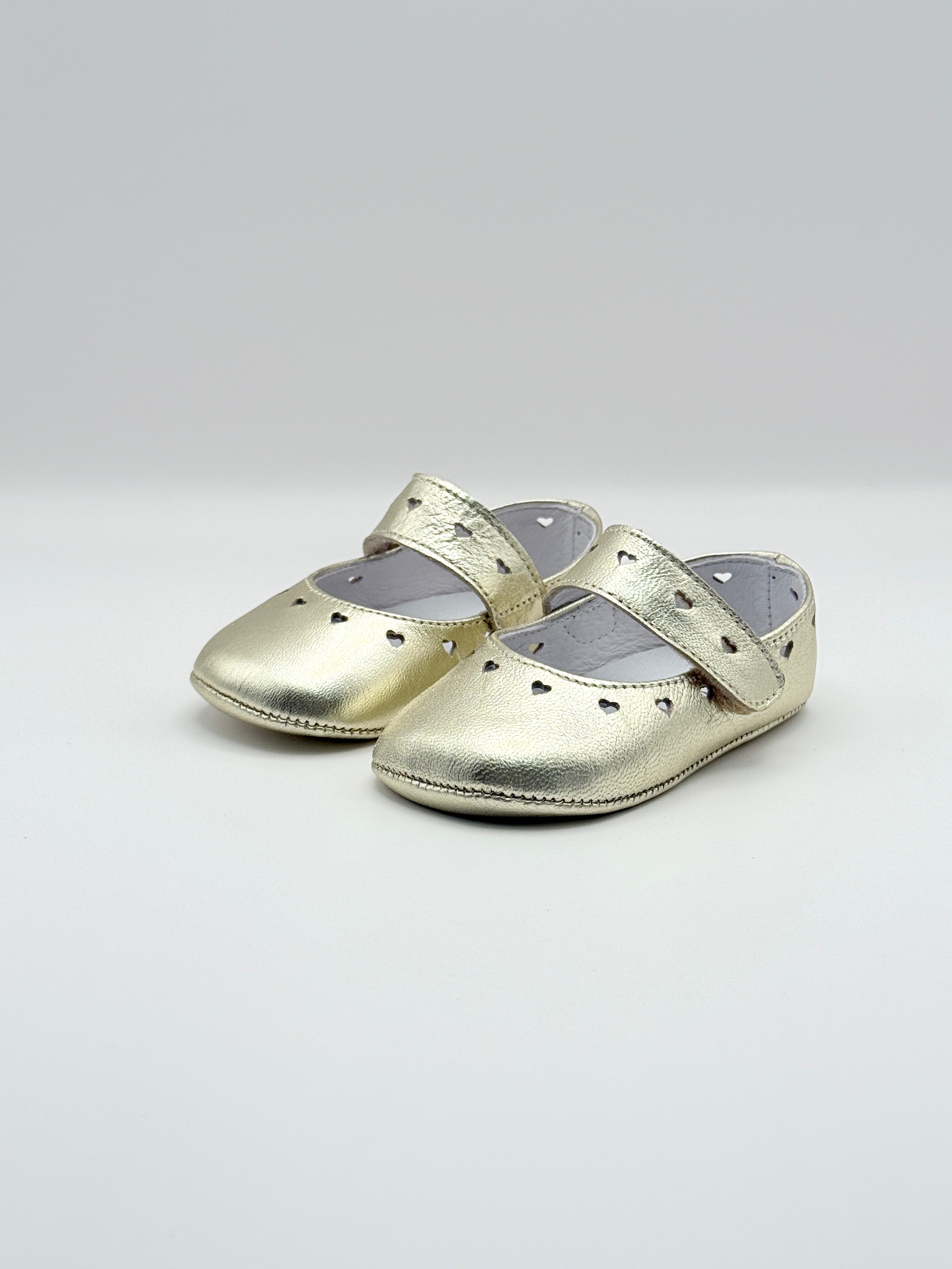 Crib Shoe Mary Jane Hearts Gold
