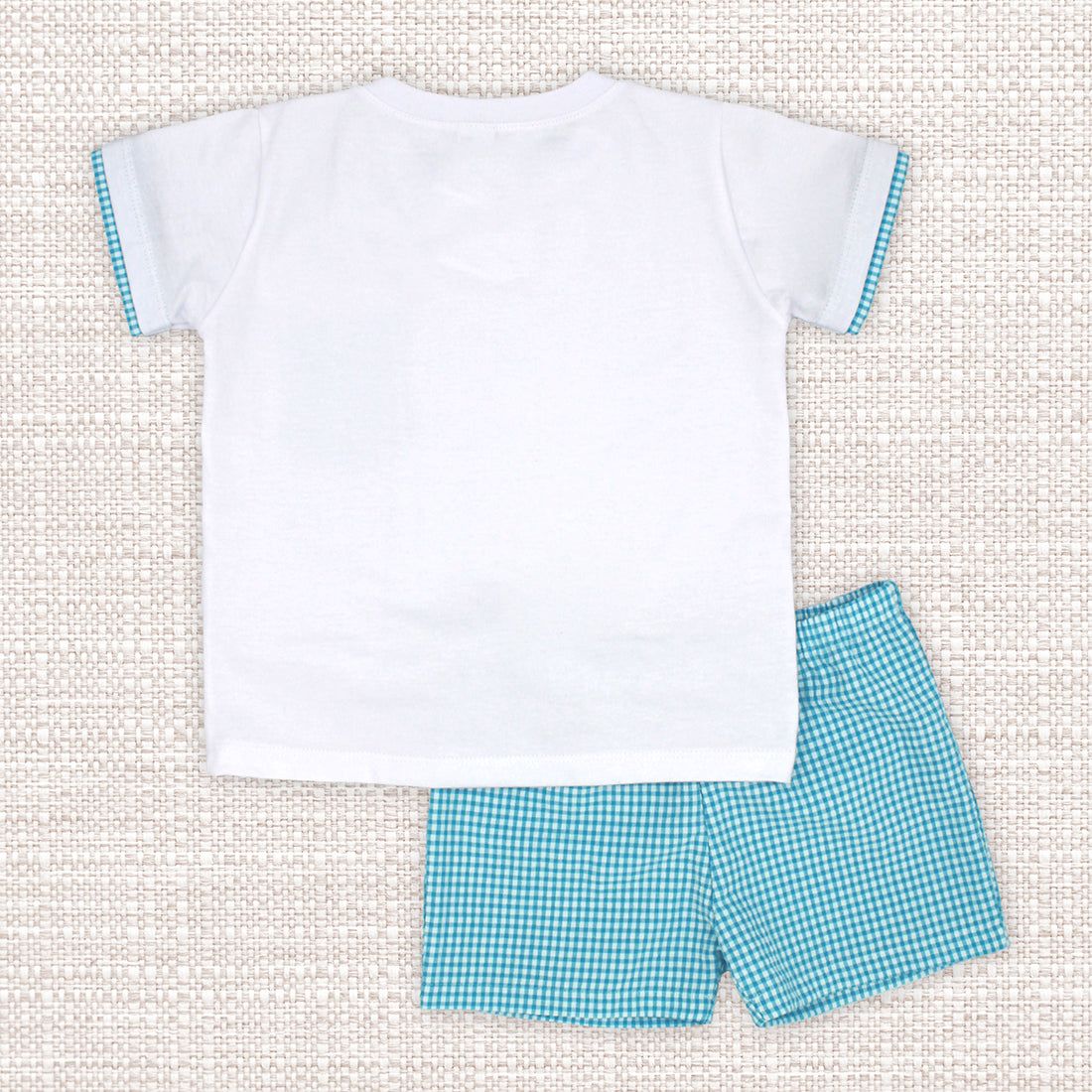 Boy Set 'Checkered Fun' Turquoise