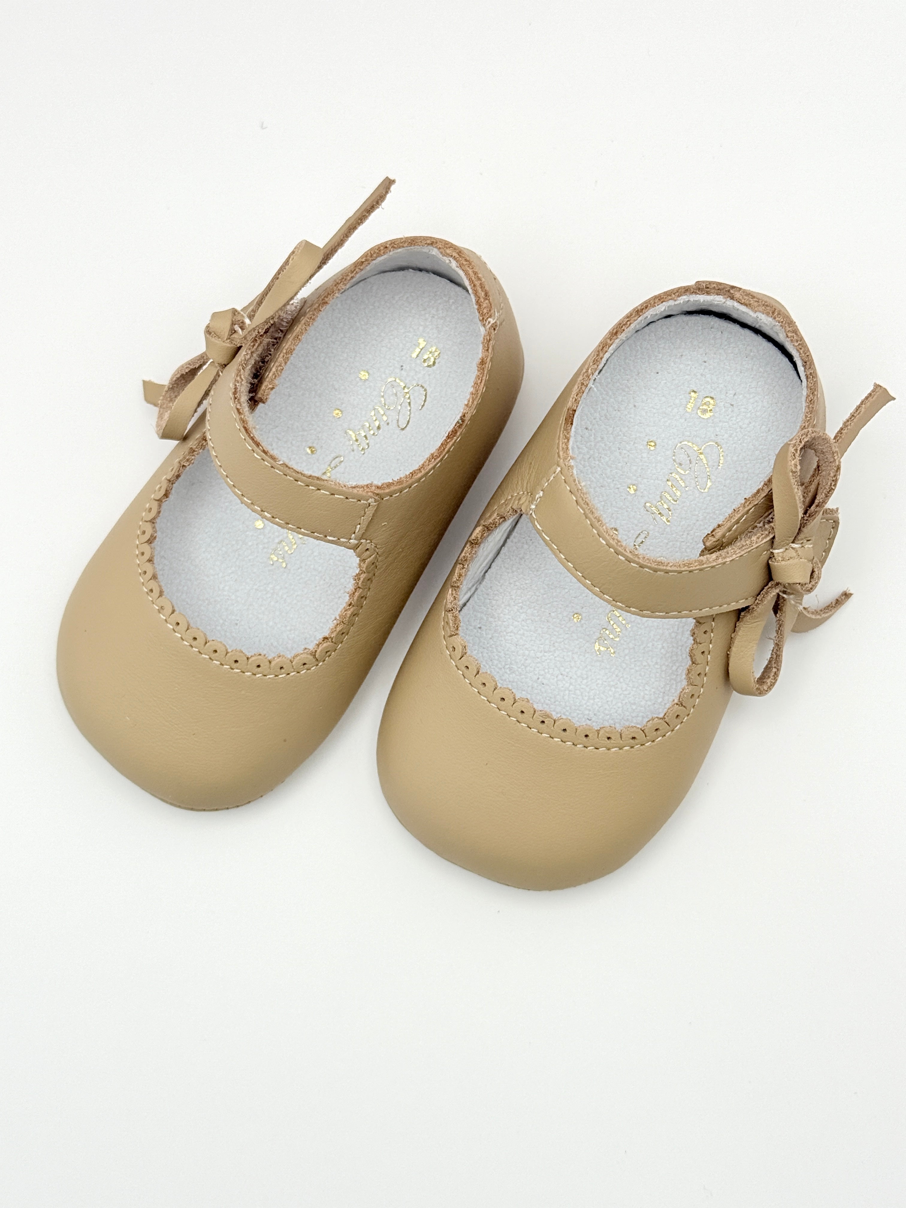 Crib Shoe Mary Jane Bow Sand