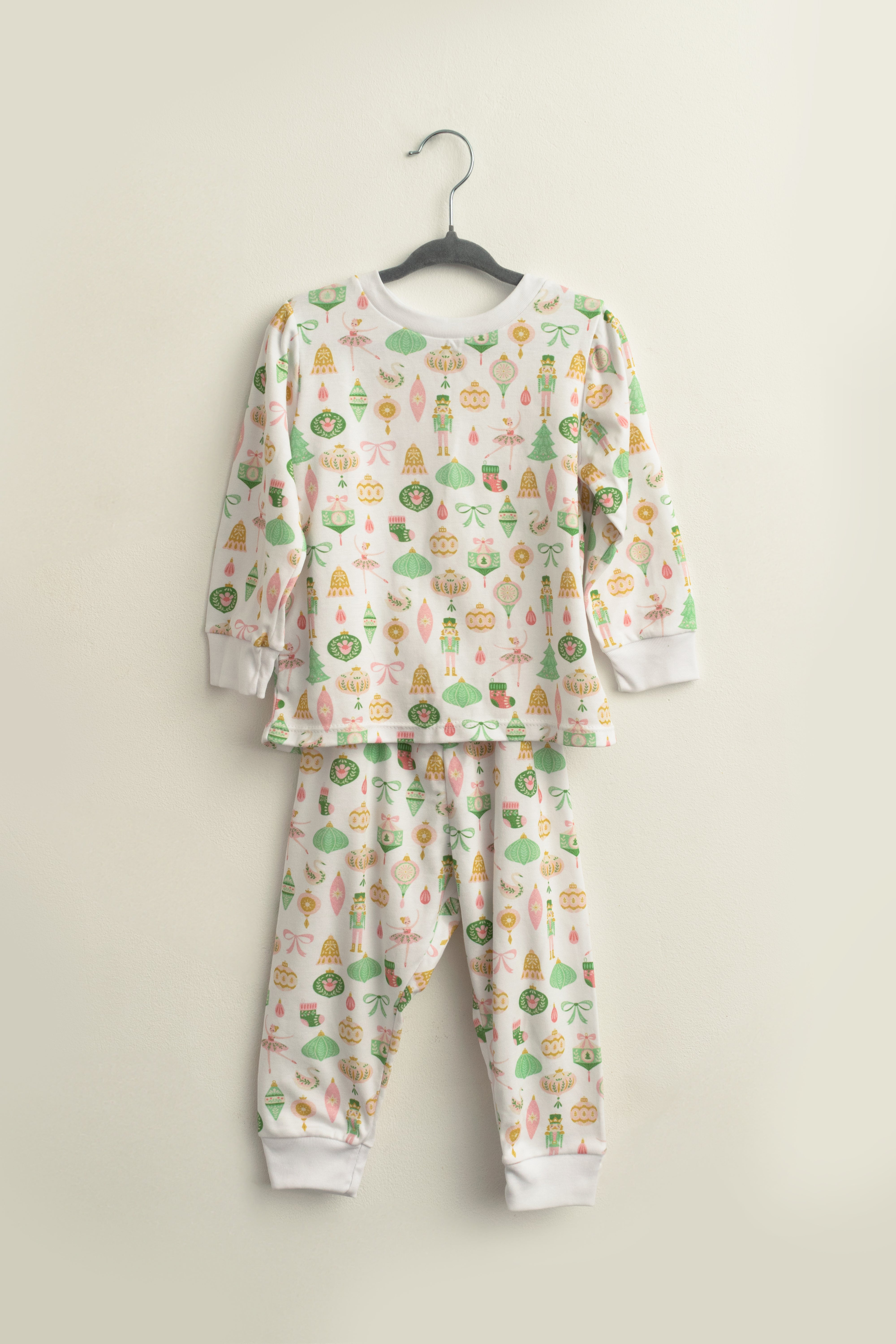 Girls' Pima Cotton Pajama Pink Christmas