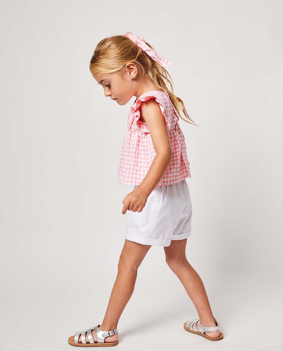 Short Set Coral Gingham