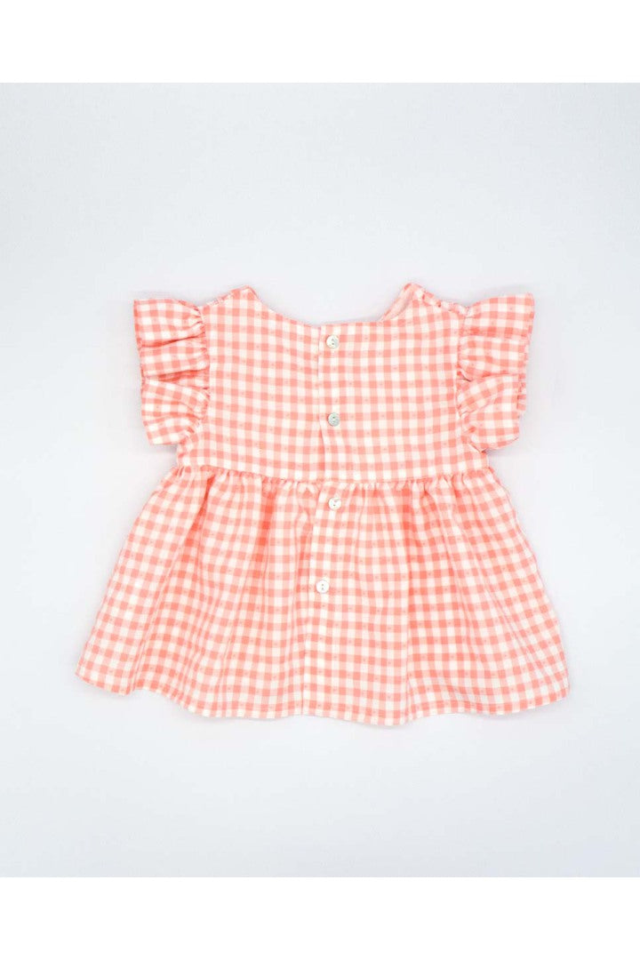 Short Set Coral Gingham