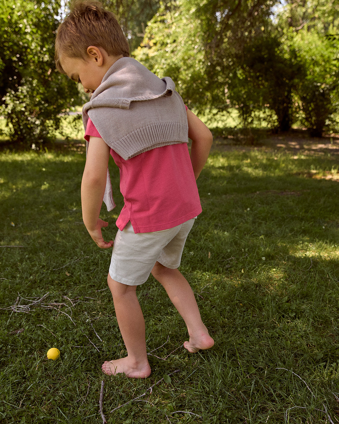 Boy Polo Set Fucsia