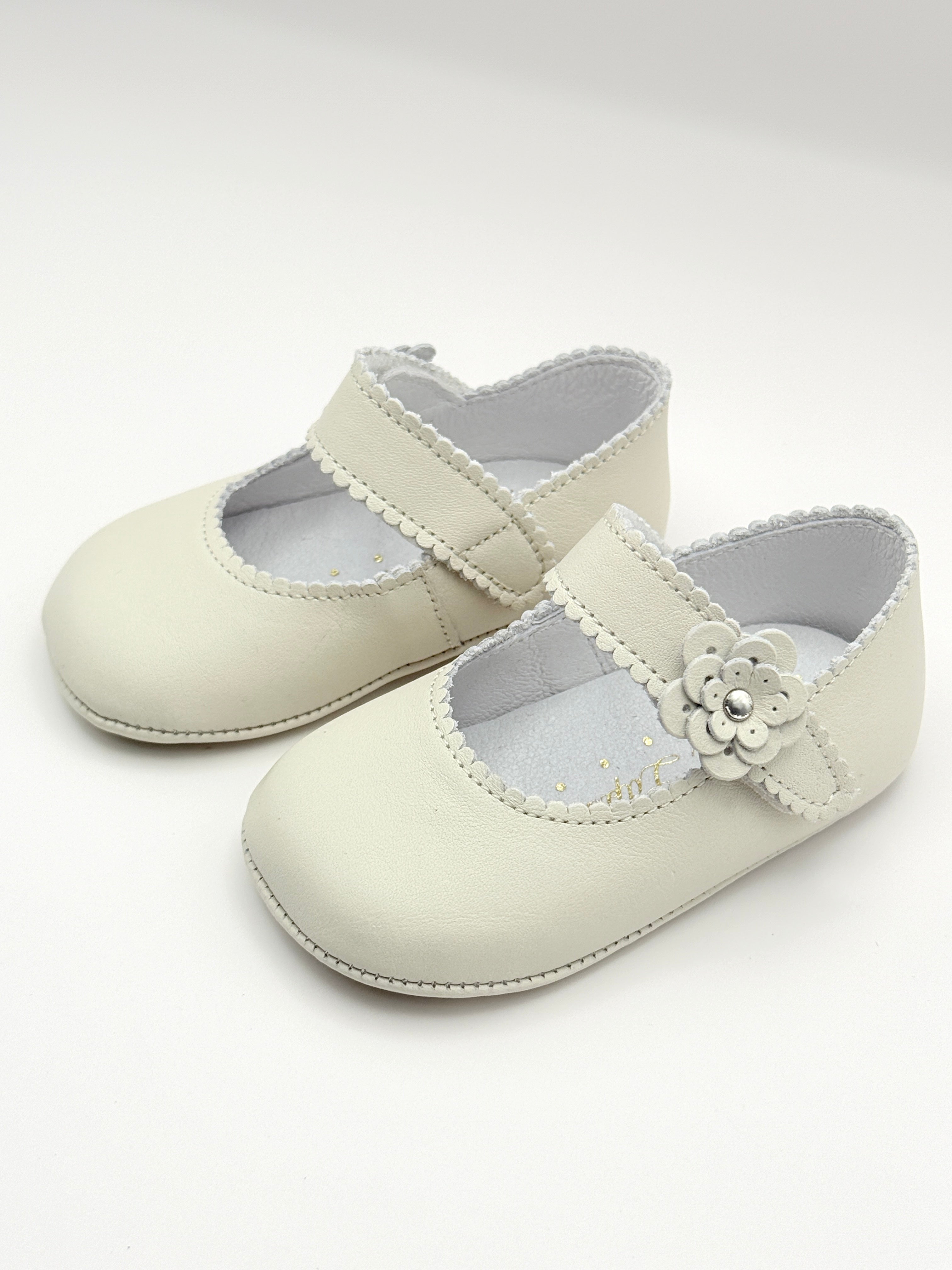 Crib Shoe Mary Jane Flor Ivory