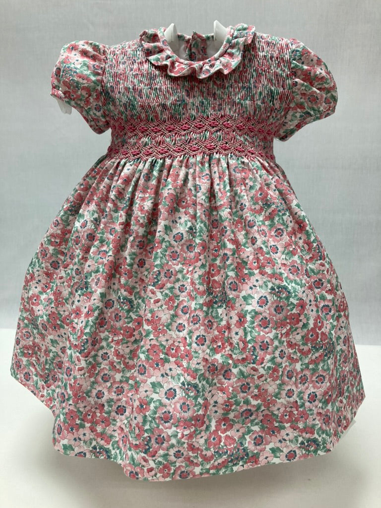 Filita 'Sandra' Short Sleeved Green Floral Dress