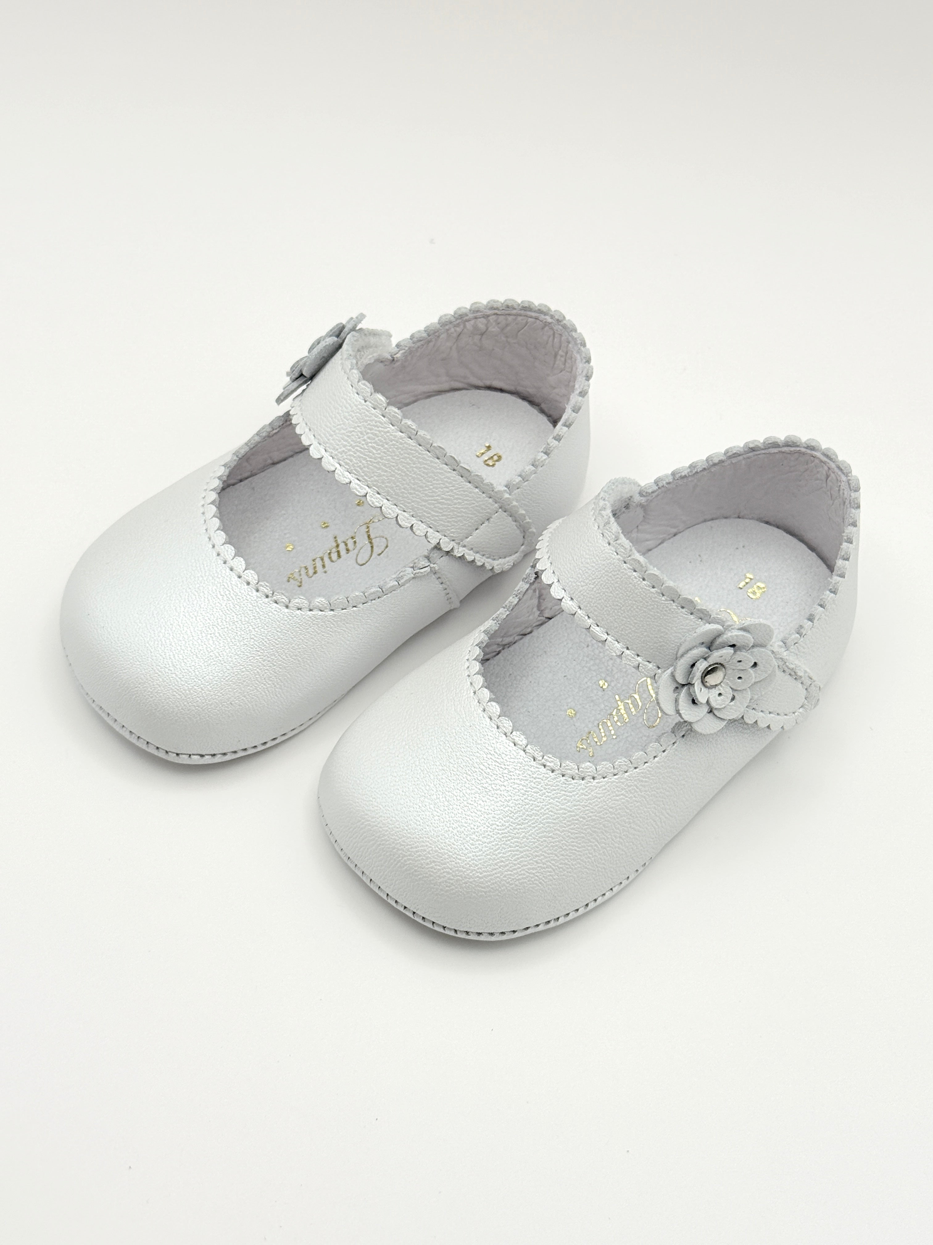 Crib Shoe Mary Jane Flor Pearl White