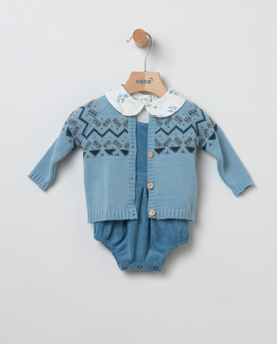 Dungaree Set Birdy- 3pc