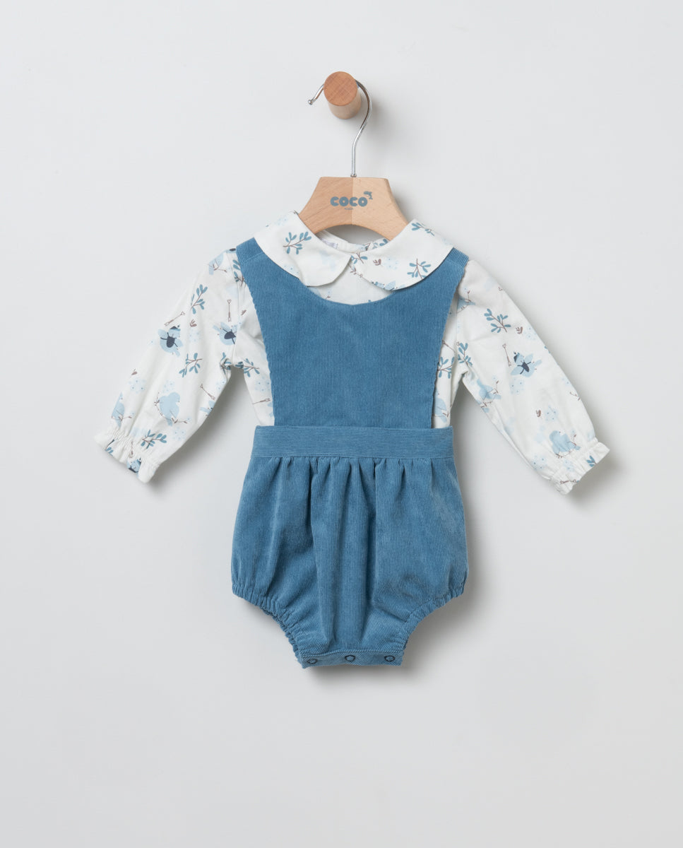 Dungaree Set Birdy- 3pc