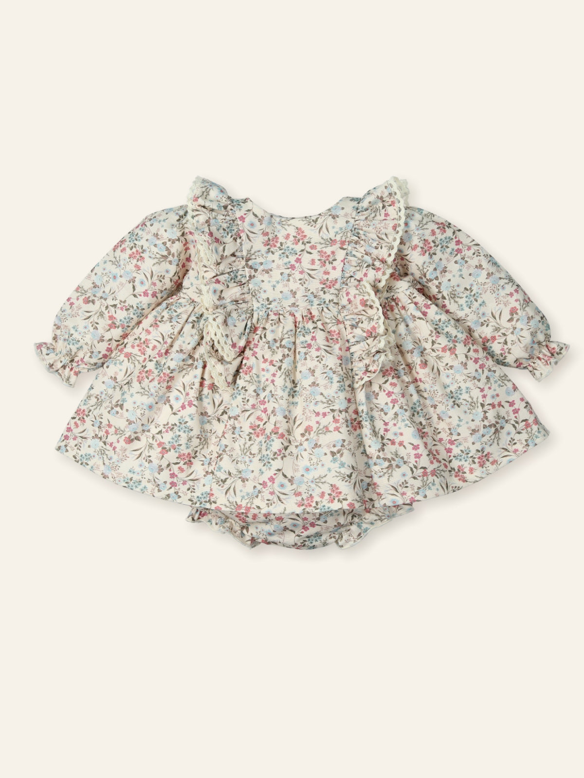 Floral blouse and bloomers on a white background