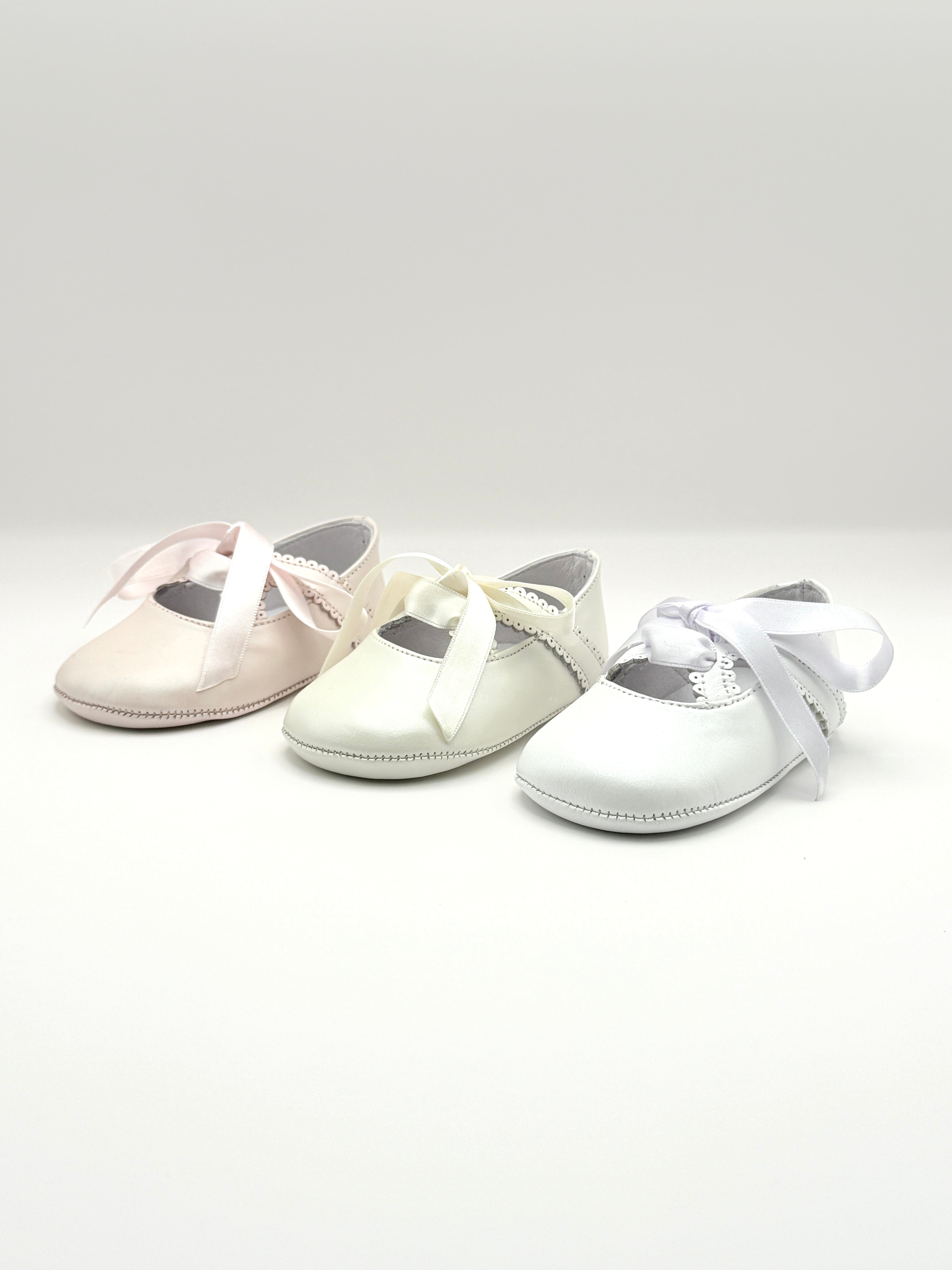Crib Shoe Mary Jane Silk Pink