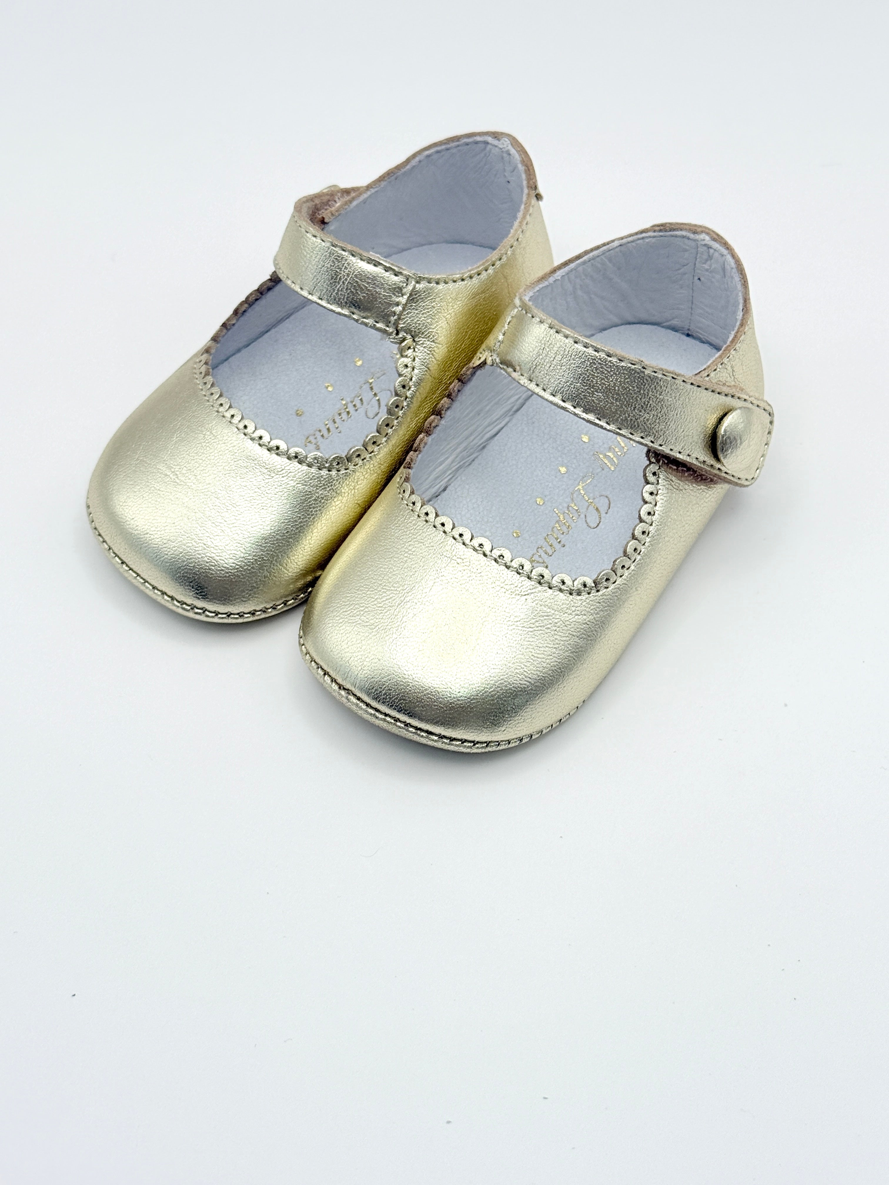 Crib Shoe Mary Jane Button Gold