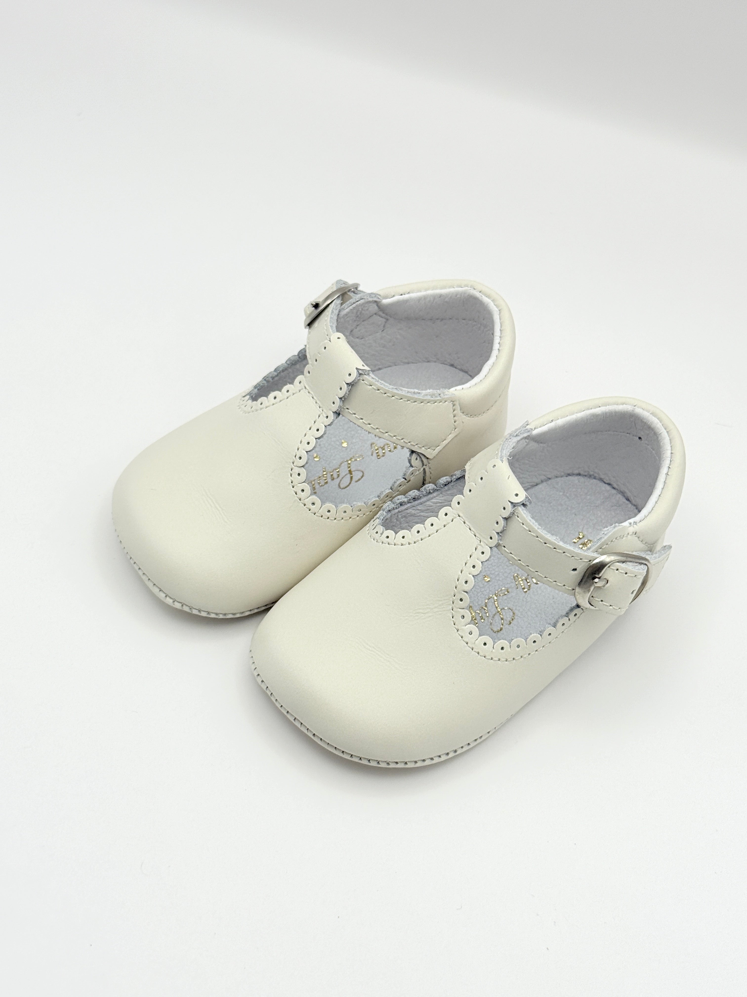 Crib Shoe T-Strap Napa Ivory