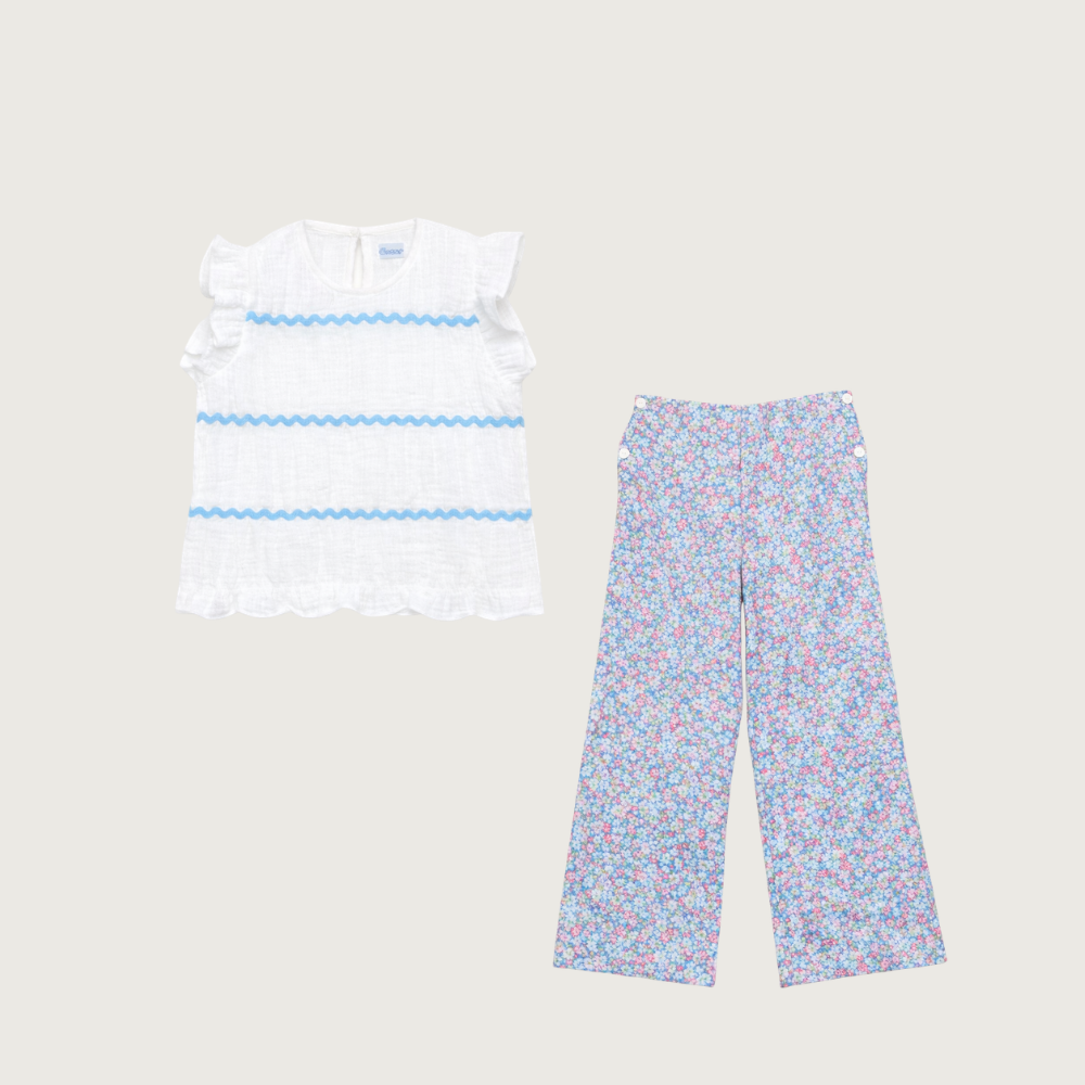 Pant Set 'Blue Floral'