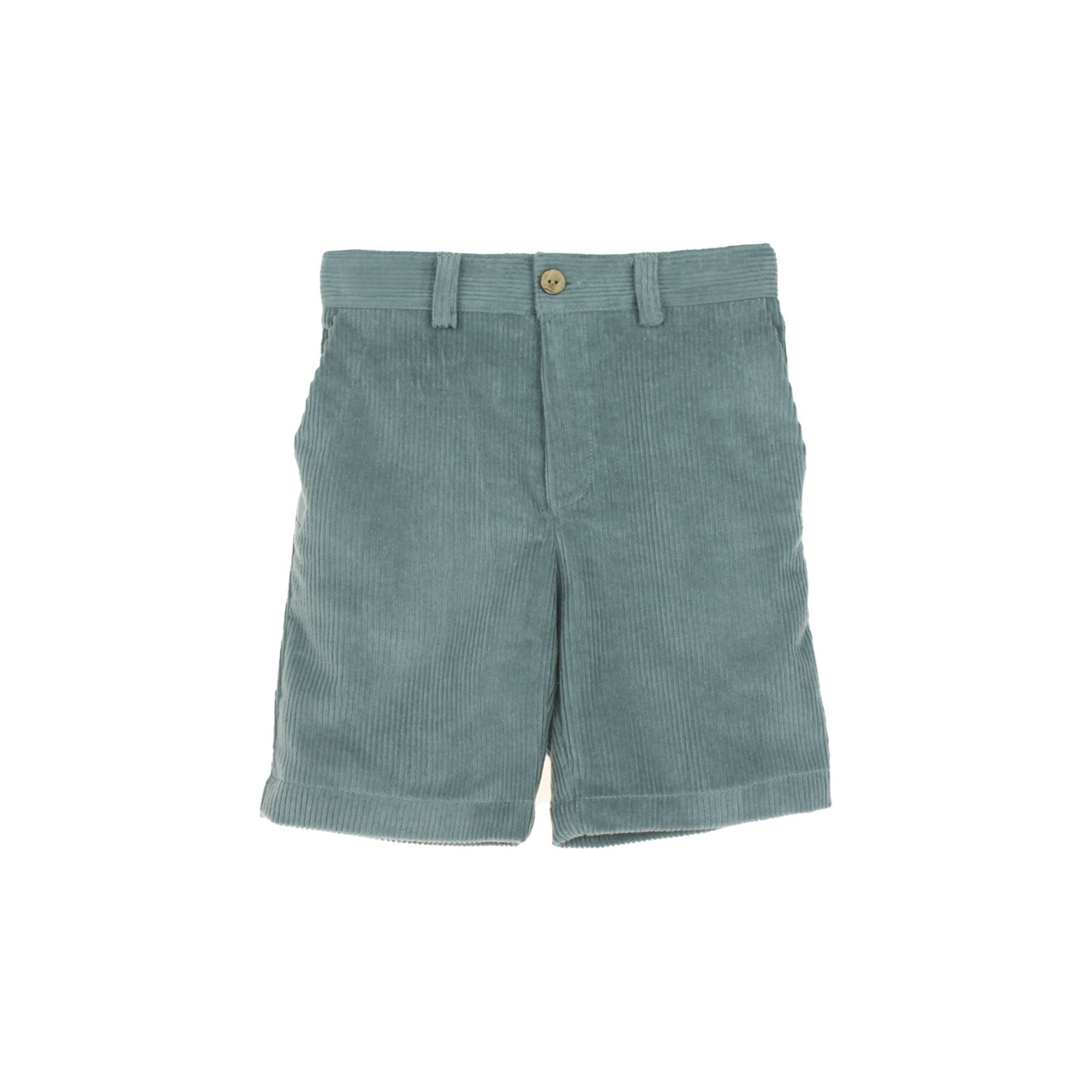 Green striped shorts on a white background