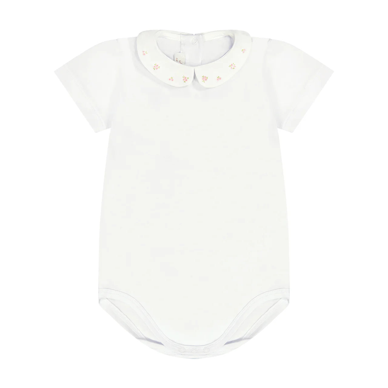 Hand Embroidered Onesie 'Fiori Rosa’