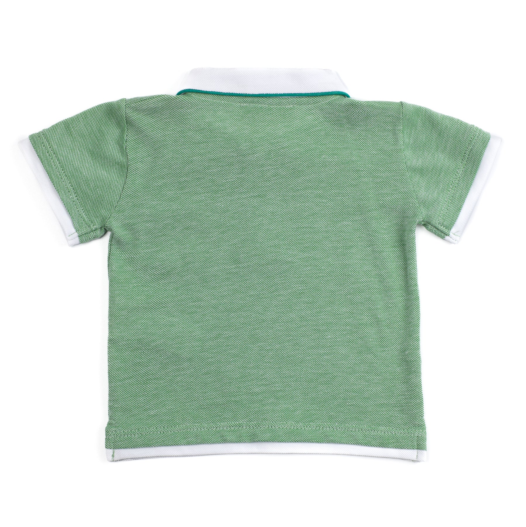 Green polo shirt on a white background