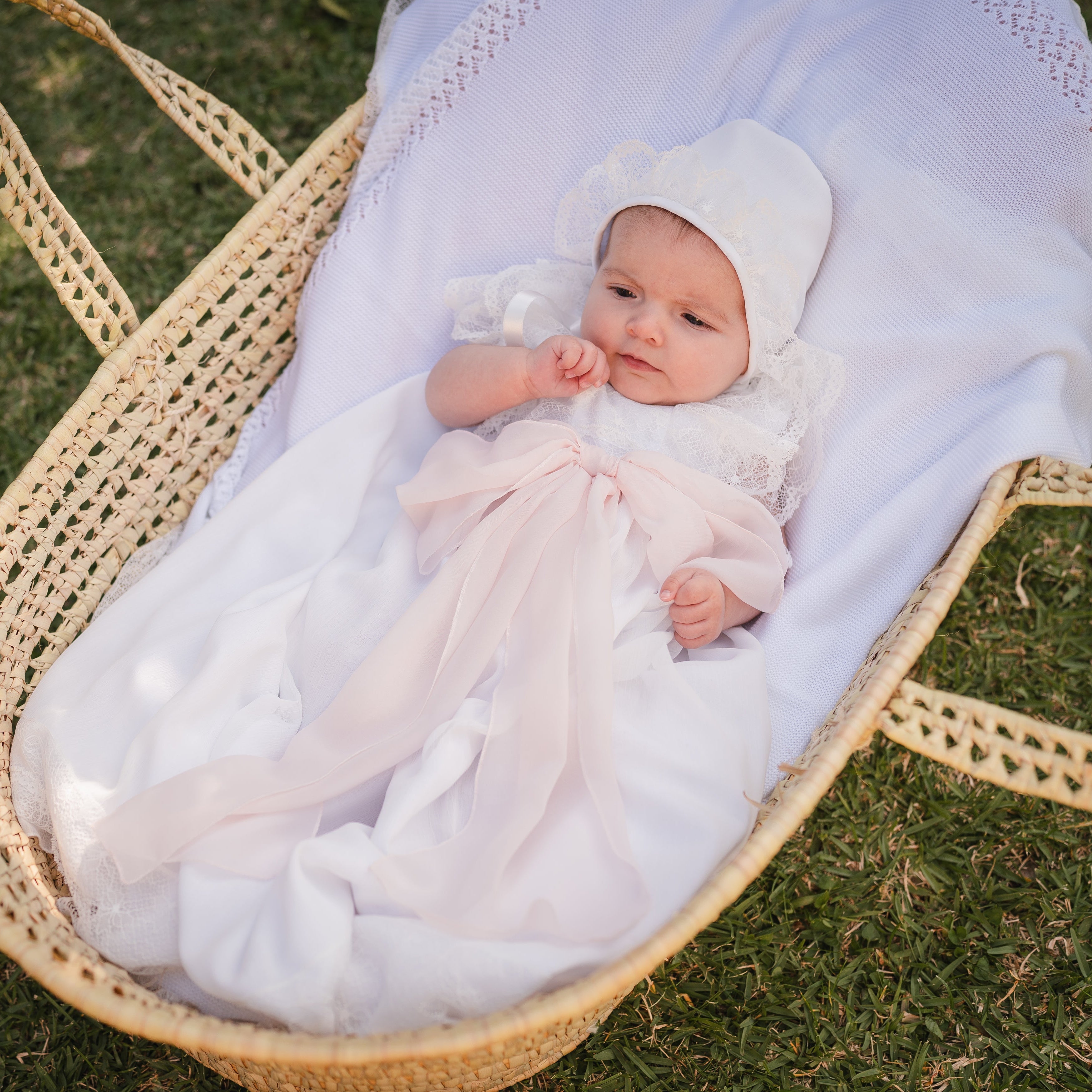 Christening Gown Bow- 2pc