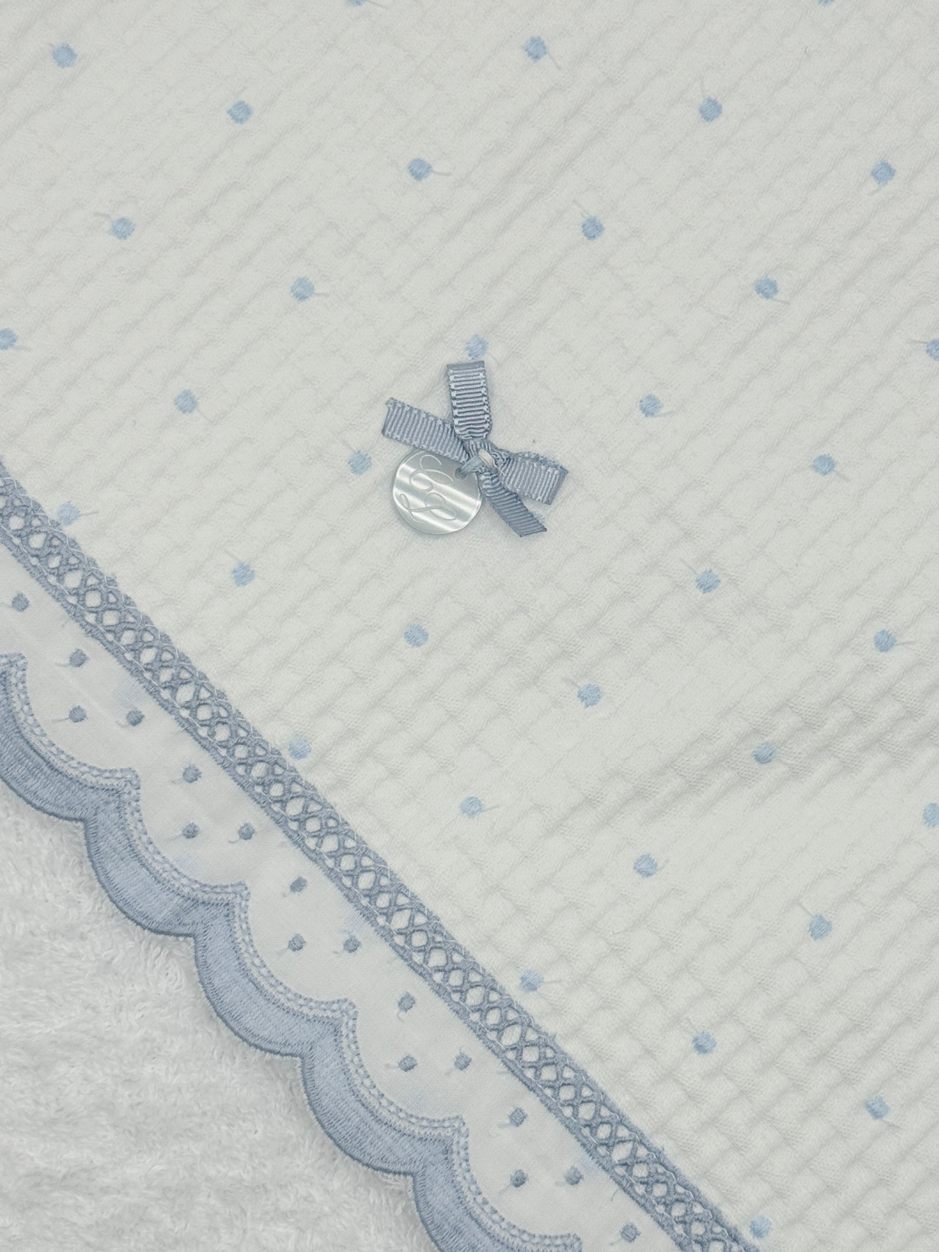 Hooded Towel XL Dots Blue