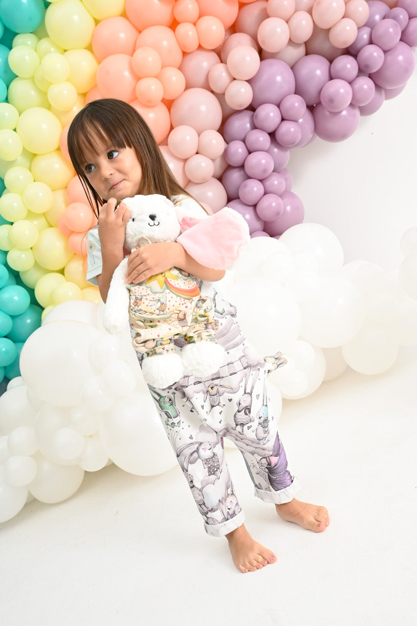 Dungaree Set Rainbow Rabbit