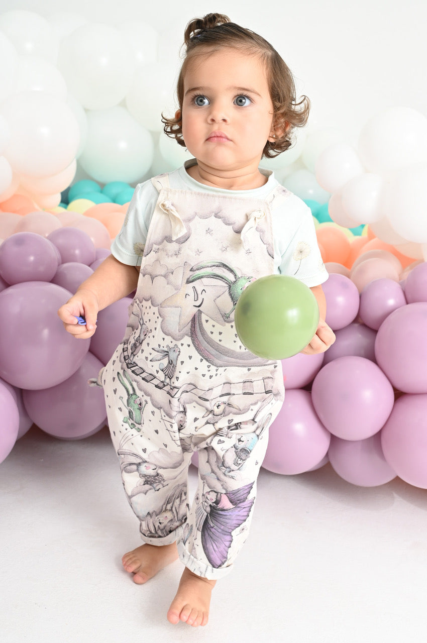 Dungaree Set Rainbow Rabbit