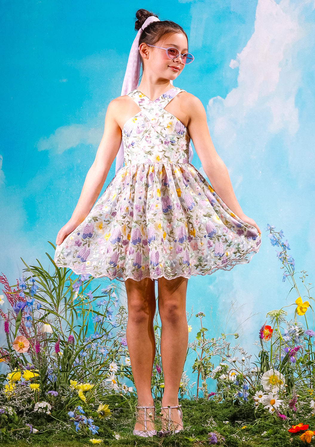 Dress Dahlia Double Embroidered