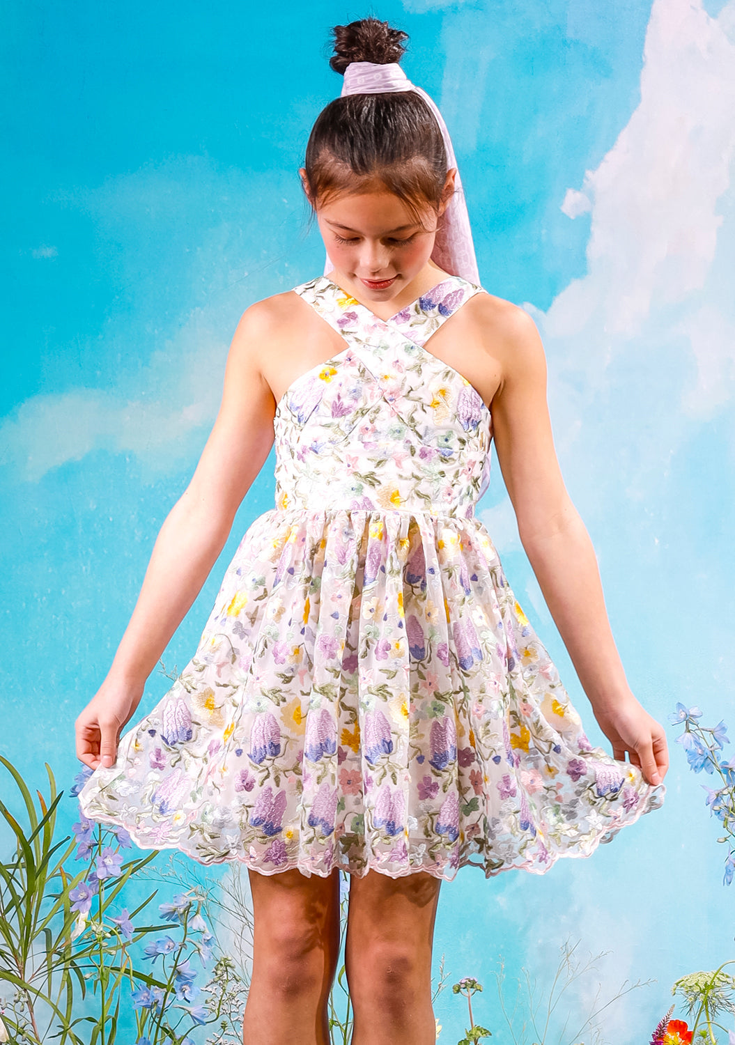 Dress Dahlia Double Embroidered