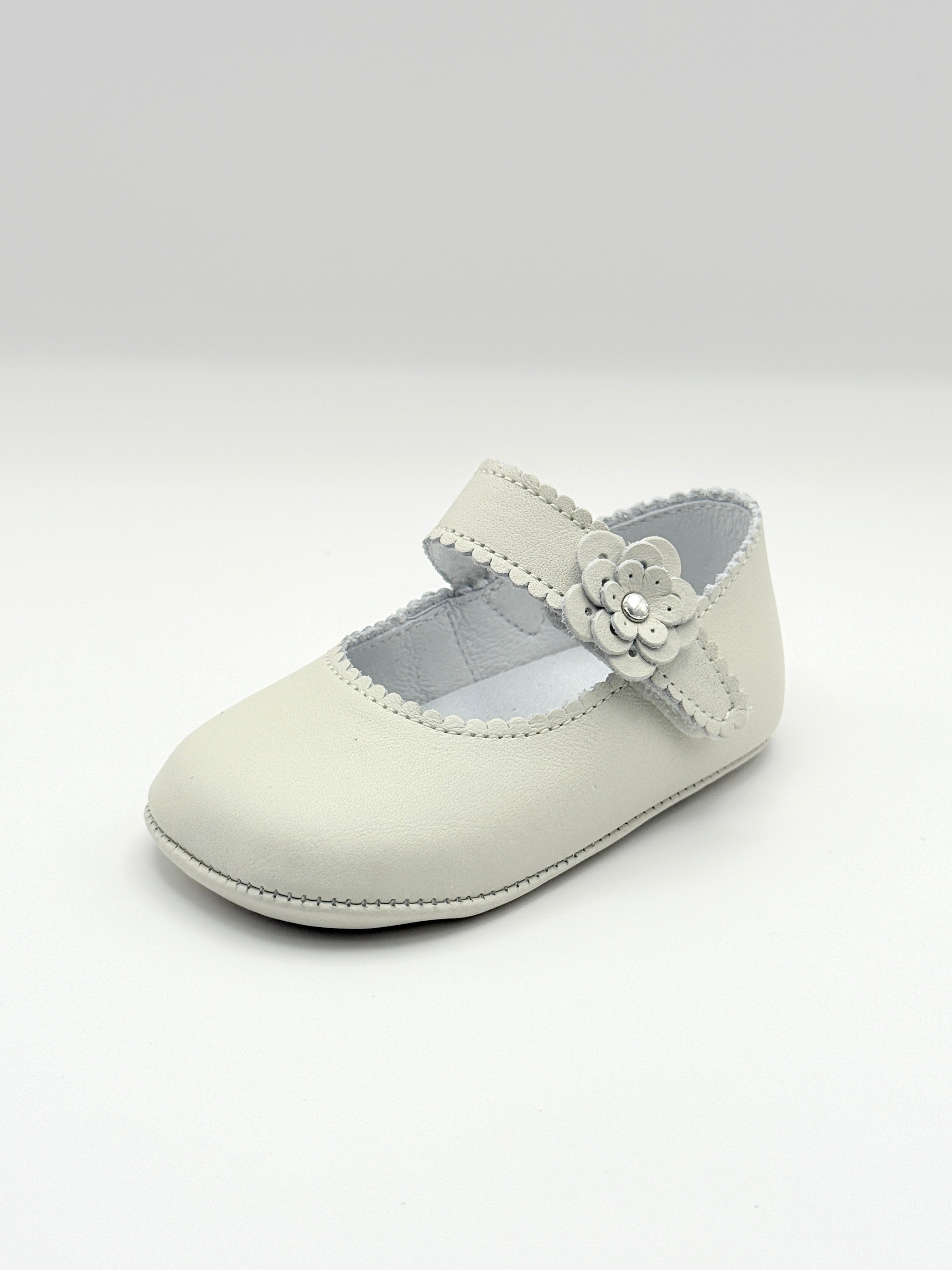 Crib Shoe Mary Jane Flor Ivory
