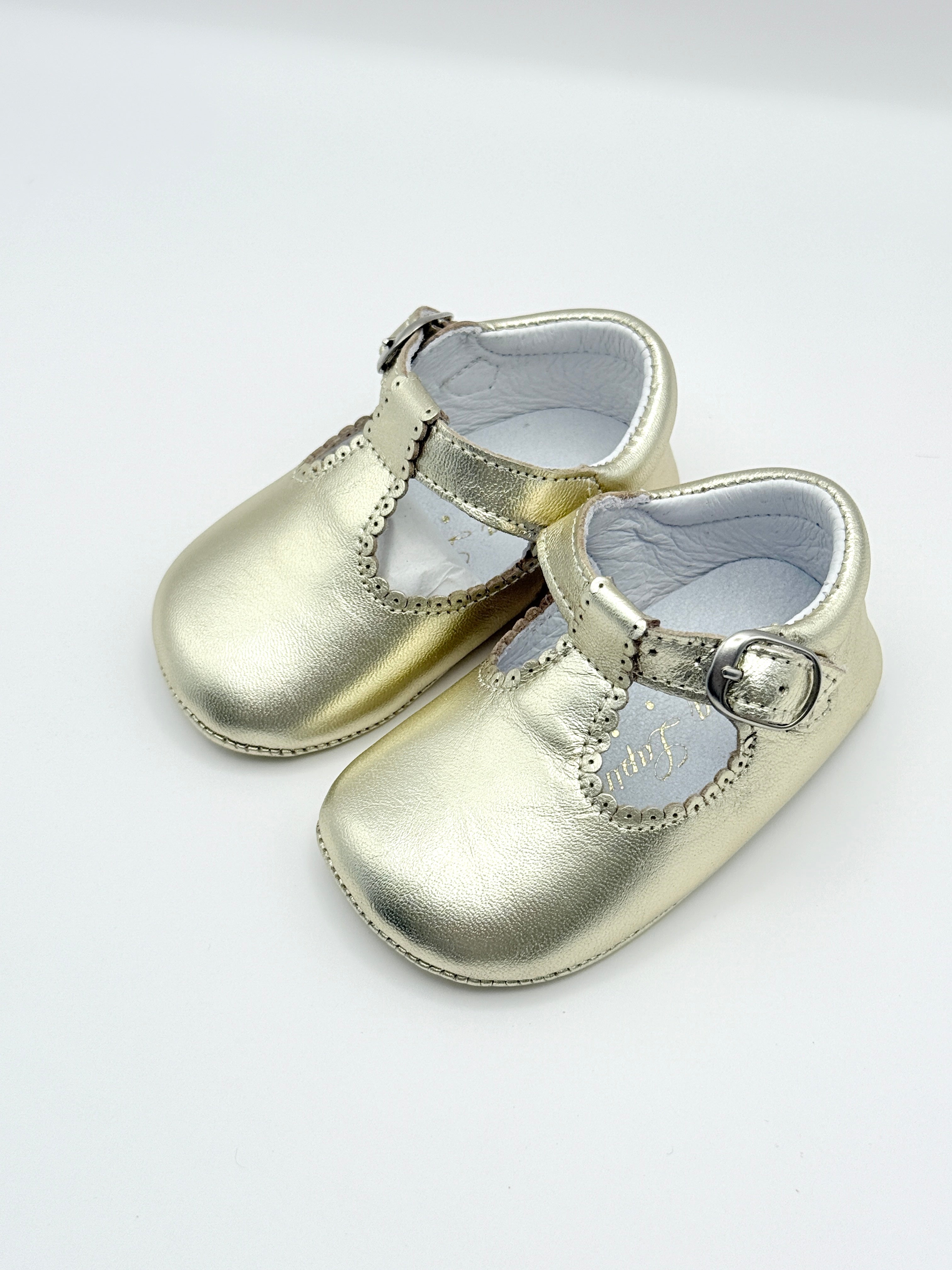 Crib Shoe T-Strap Napa Gold