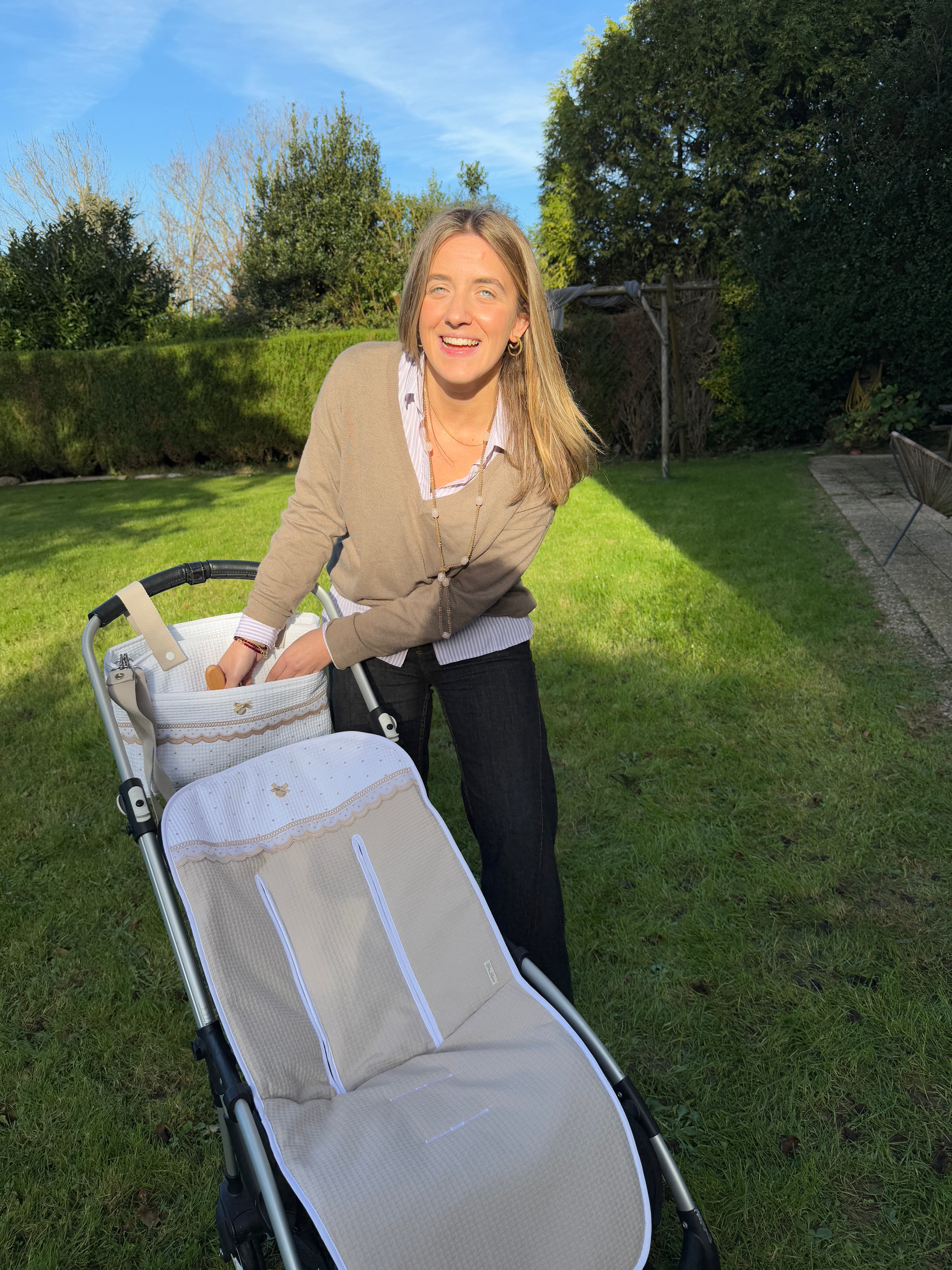 Universal Stroller Liner Dots Beige